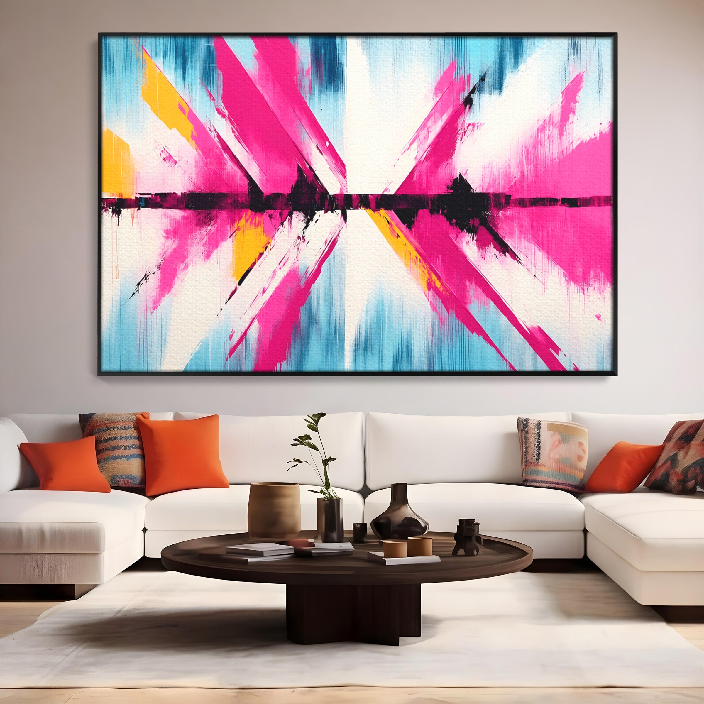 Tablou Canvas Premium LuxCanva® C1335, Explozie Abstracta, Abstract, Modern, Arta, Energetic, Living, Birou, Culori Vibrante