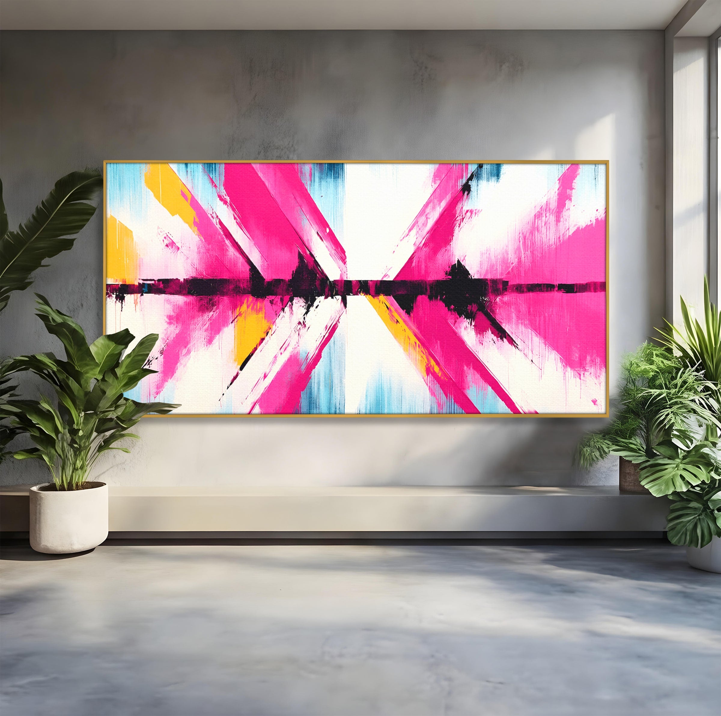 Tablou Canvas Premium LuxCanva® C1335, Explozie Abstracta, Abstract, Modern, Arta, Energetic, Living, Birou, Culori Vibrante