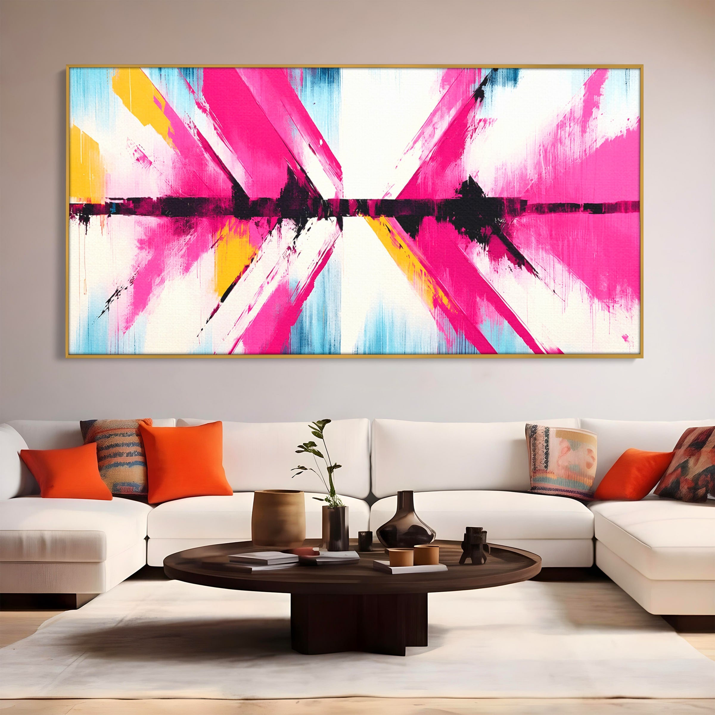 Tablou Canvas Premium LuxCanva® C1335, Explozie Abstracta, Abstract, Modern, Arta, Energetic, Living, Birou, Culori Vibrante