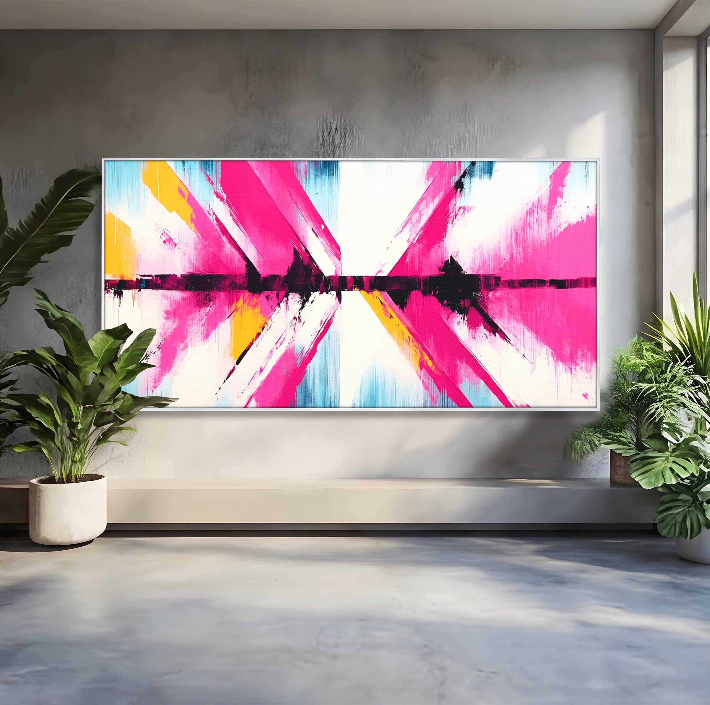 Tablou Canvas Premium LuxCanva® C1335, Explozie Abstracta, Abstract, Modern, Arta, Energetic, Living, Birou, Culori Vibrante