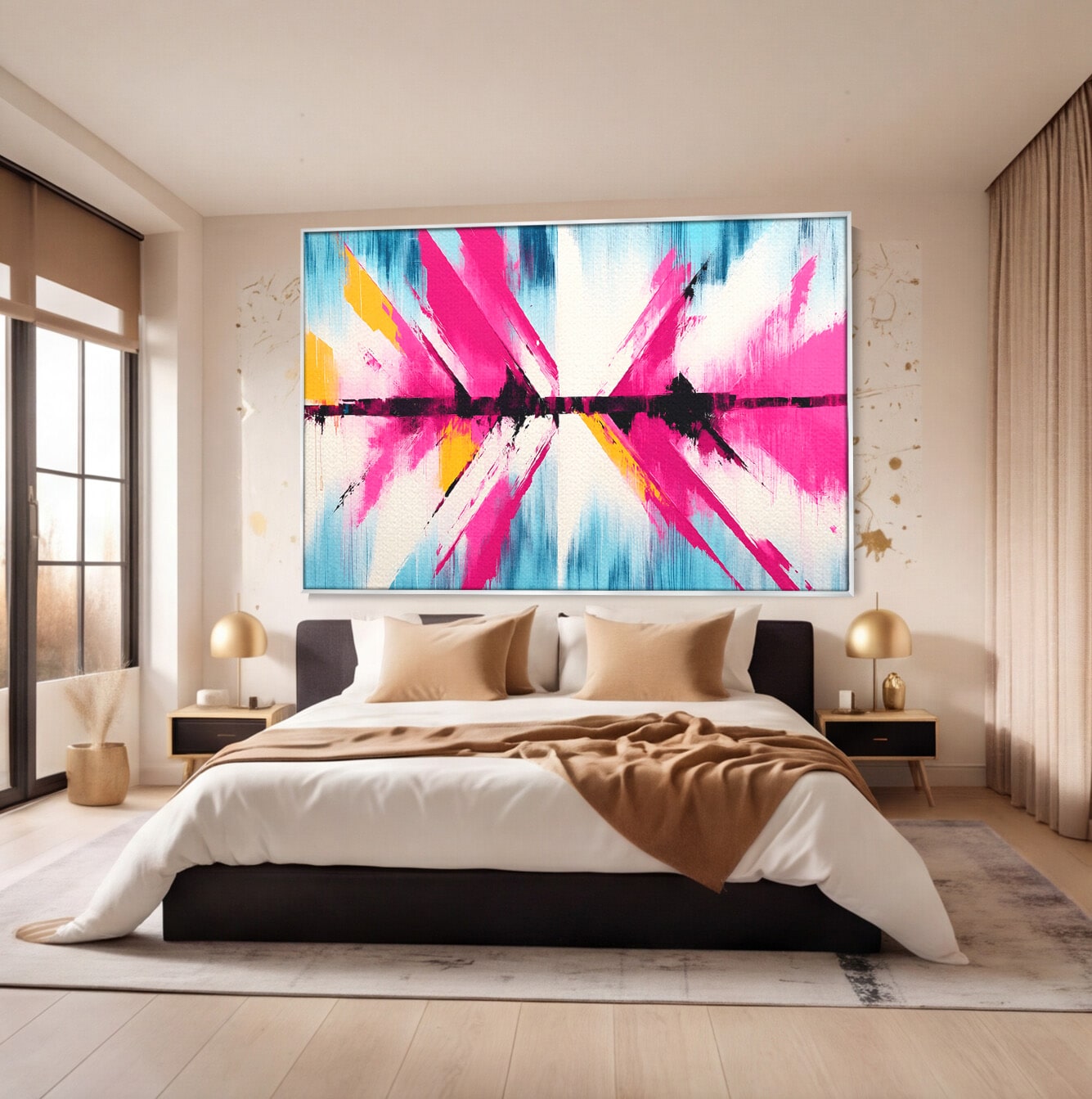 Tablou Canvas Premium LuxCanva® C1335, Explozie Abstracta, Abstract, Modern, Arta, Energetic, Living, Birou, Culori Vibrante
