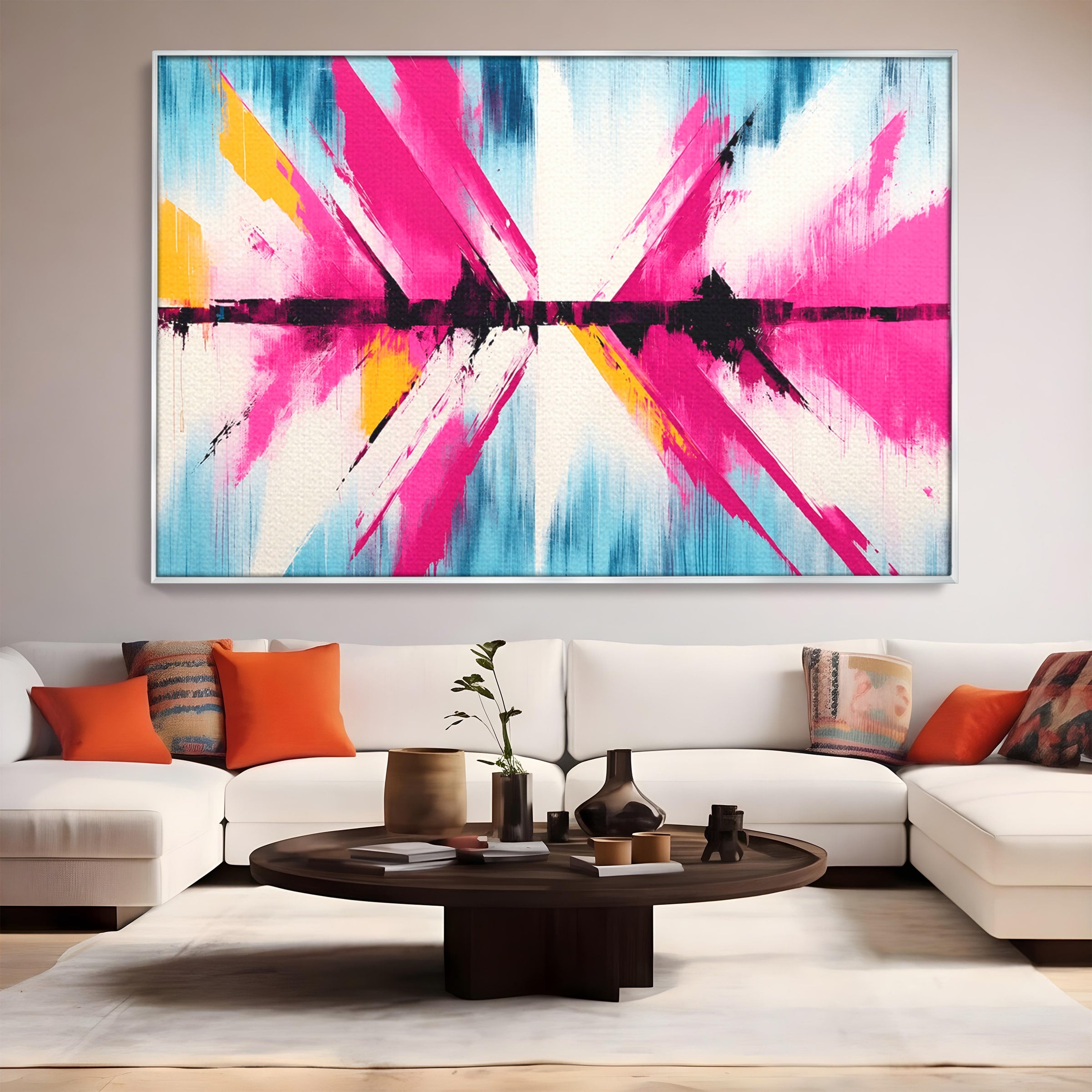 Tablou Canvas Premium LuxCanva® C1335, Explozie Abstracta, Abstract, Modern, Arta, Energetic, Living, Birou, Culori Vibrante