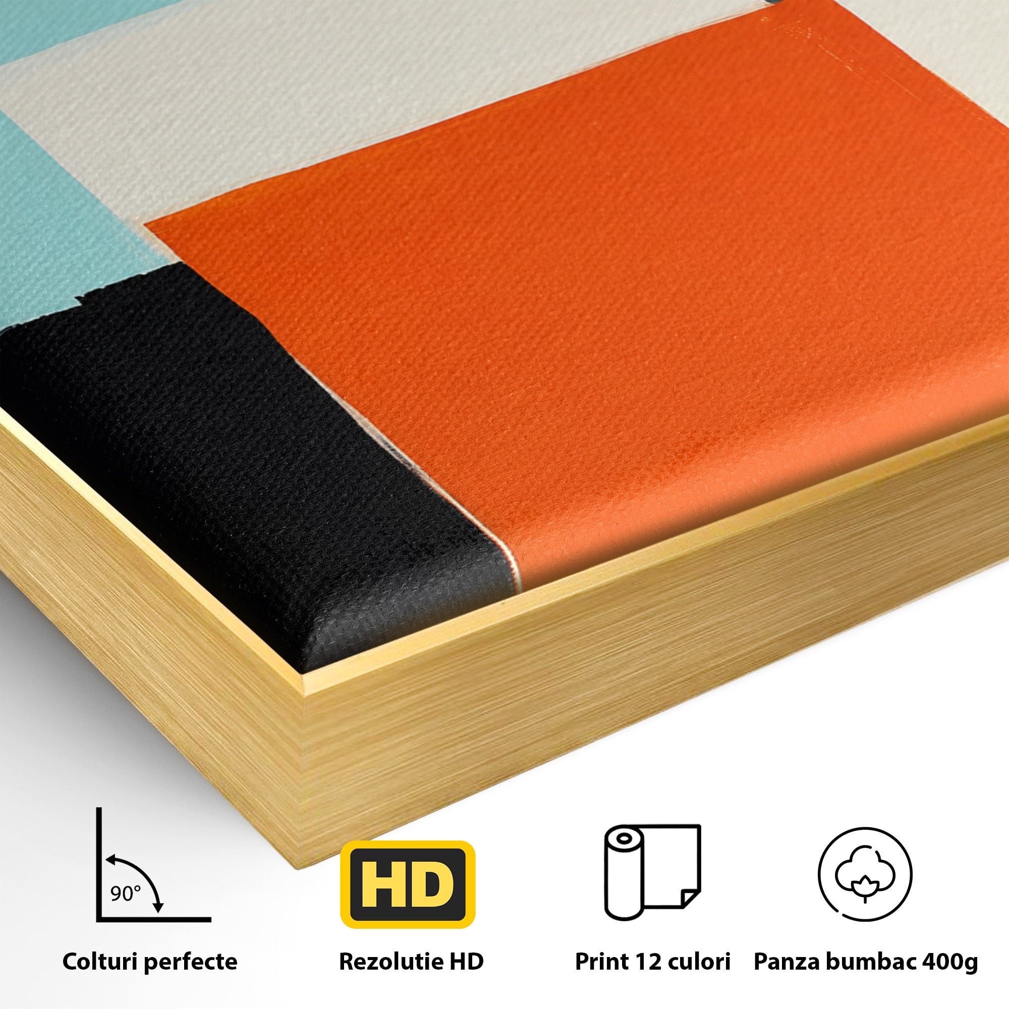 Tablou Canvas Premium LuxCanva® C1336, Abstract Geometric, Abstract, Geometric, Modern, Arta Contemporana, Birou, Culori Vibrante