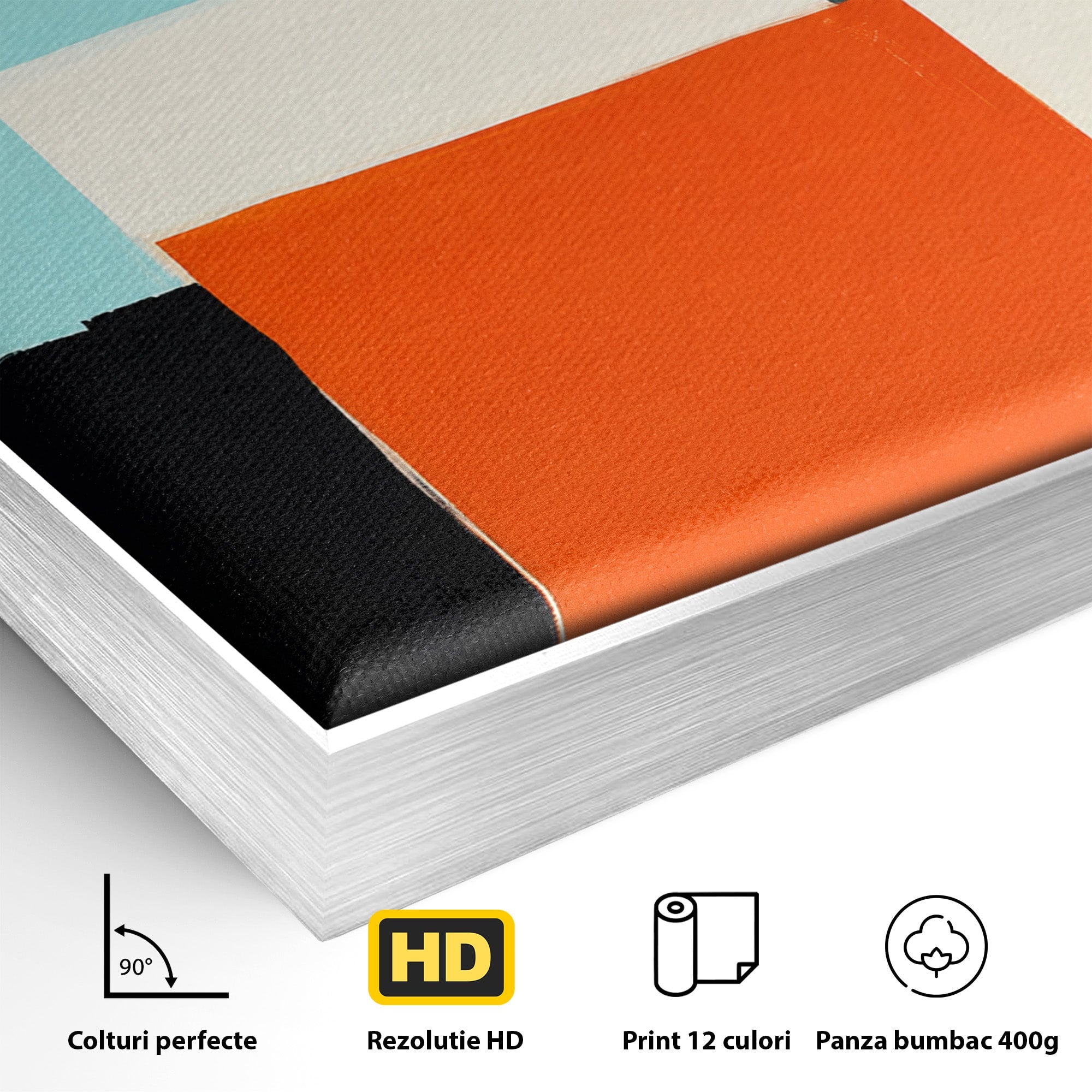 Tablou Canvas Premium LuxCanva® C1336, Abstract Geometric, Abstract, Geometric, Modern, Arta Contemporana, Birou, Culori Vibrante