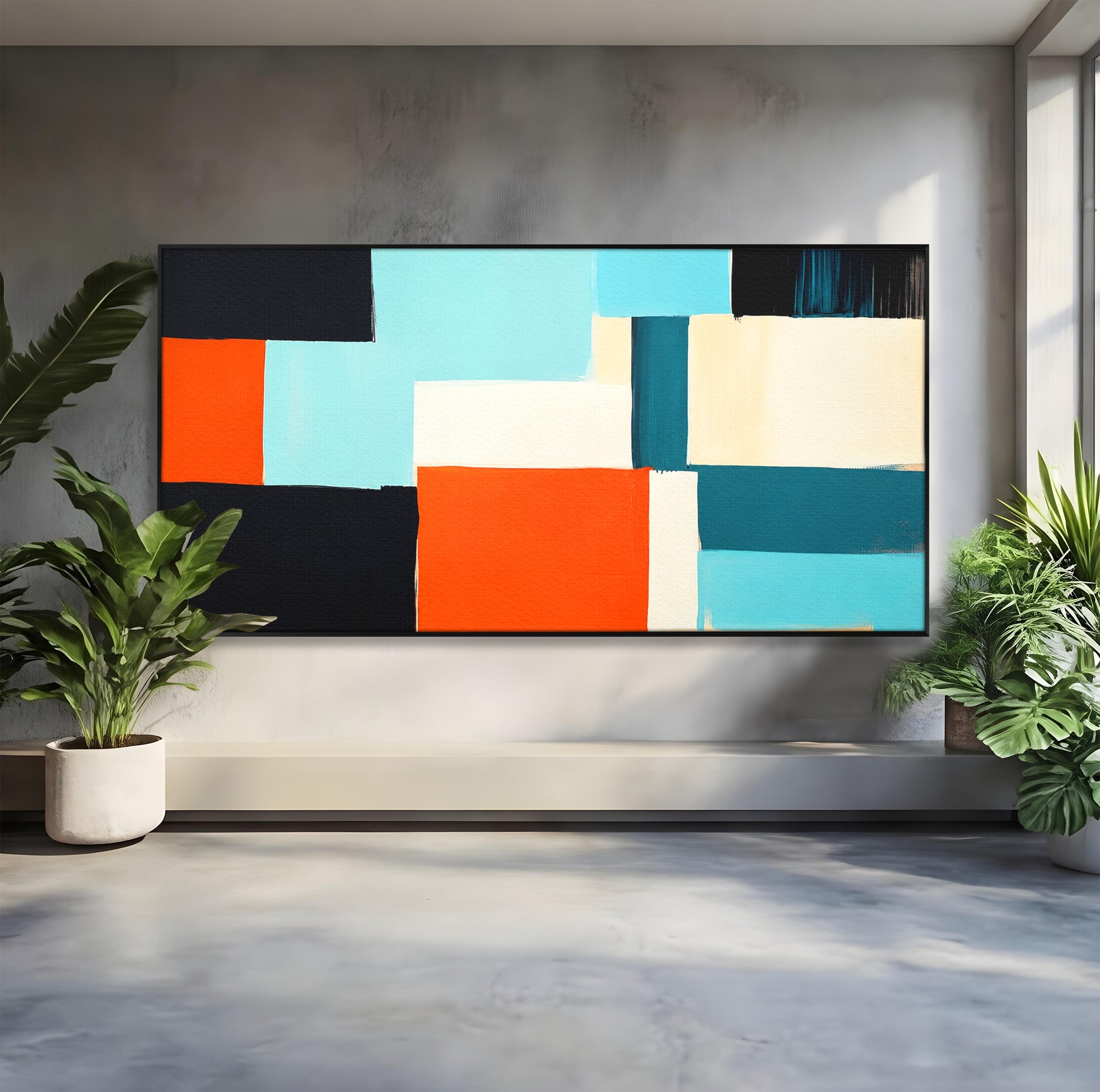 Tablou Canvas Premium LuxCanva® C1336, Abstract Geometric, Abstract, Geometric, Modern, Arta Contemporana, Birou, Culori Vibrante