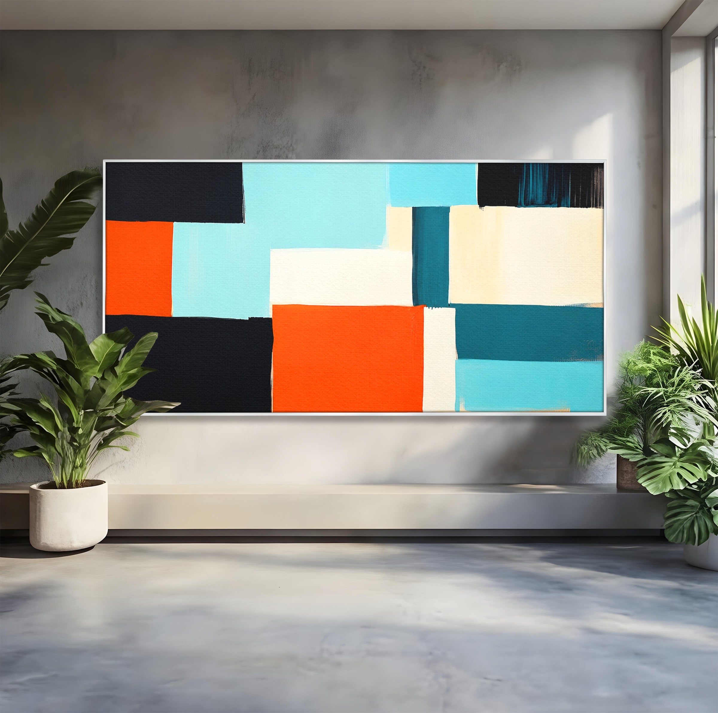 Tablou Canvas Premium LuxCanva® C1336, Abstract Geometric, Abstract, Geometric, Modern, Arta Contemporana, Birou, Culori Vibrante