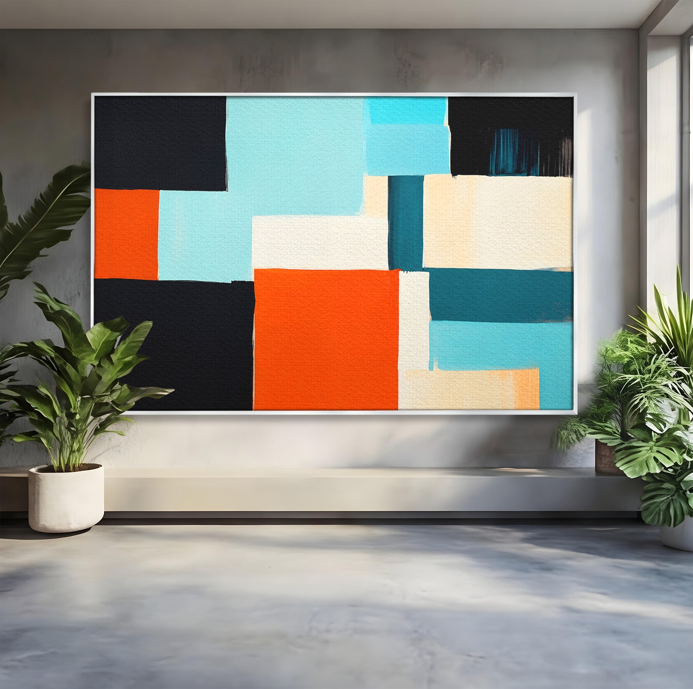 Tablou Canvas Premium LuxCanva® C1336, Abstract Geometric, Abstract, Geometric, Modern, Arta Contemporana, Birou, Culori Vibrante