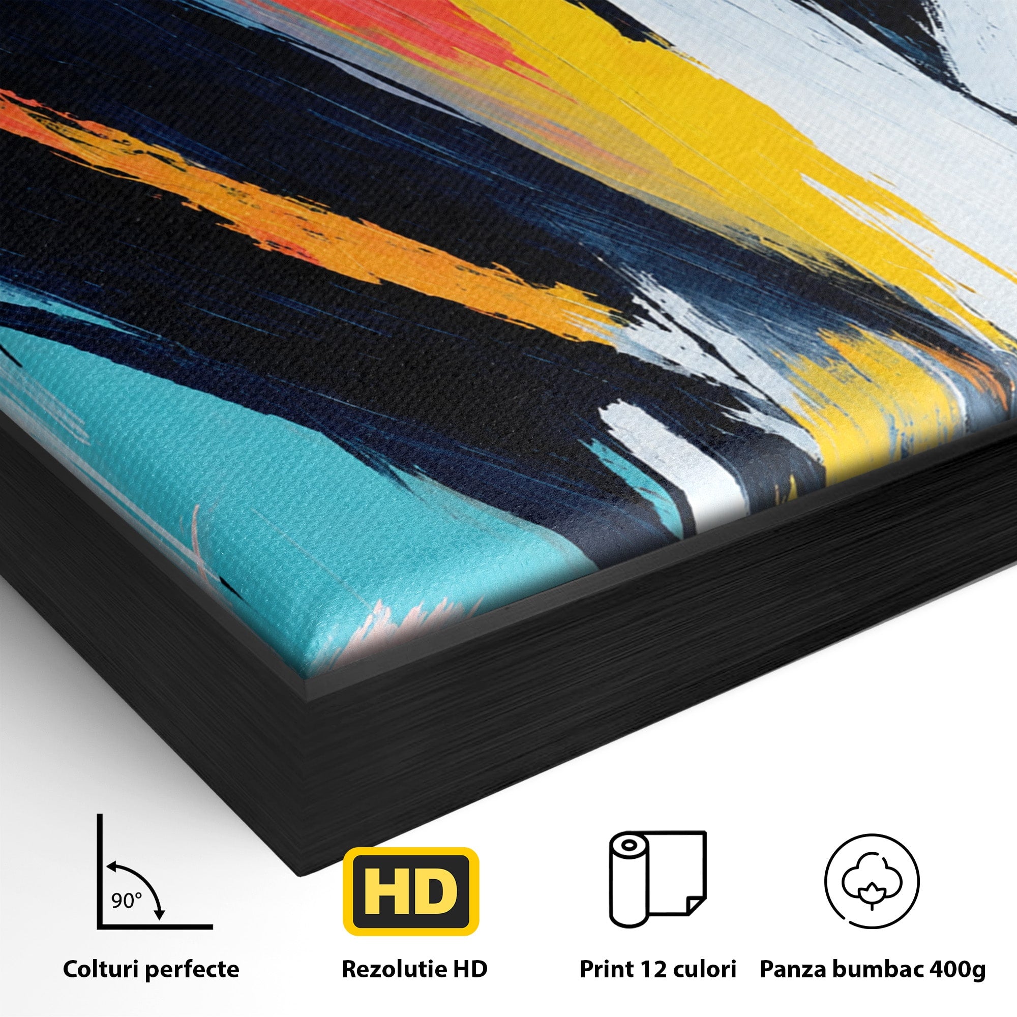 Tablou Canvas Premium LuxCanva® C1337, Abstract Dinamic, Abstract, Modern, Energetic, Living, Birou, Culori Vibrante