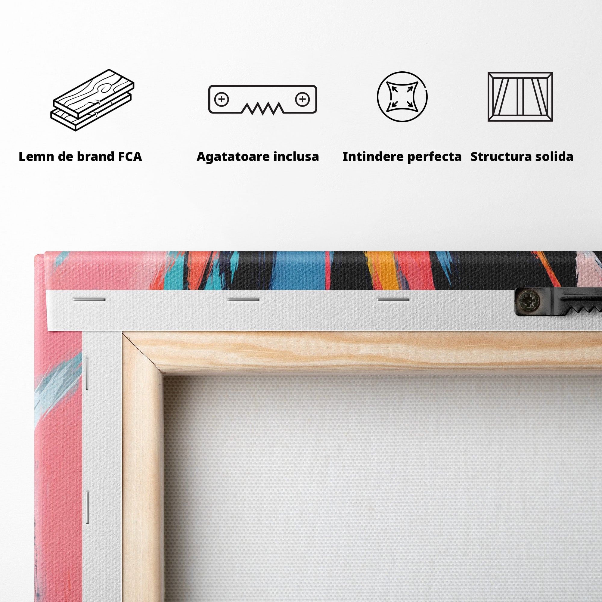Tablou Canvas Premium LuxCanva® C1337, Abstract Dinamic, Abstract, Modern, Energetic, Living, Birou, Culori Vibrante
