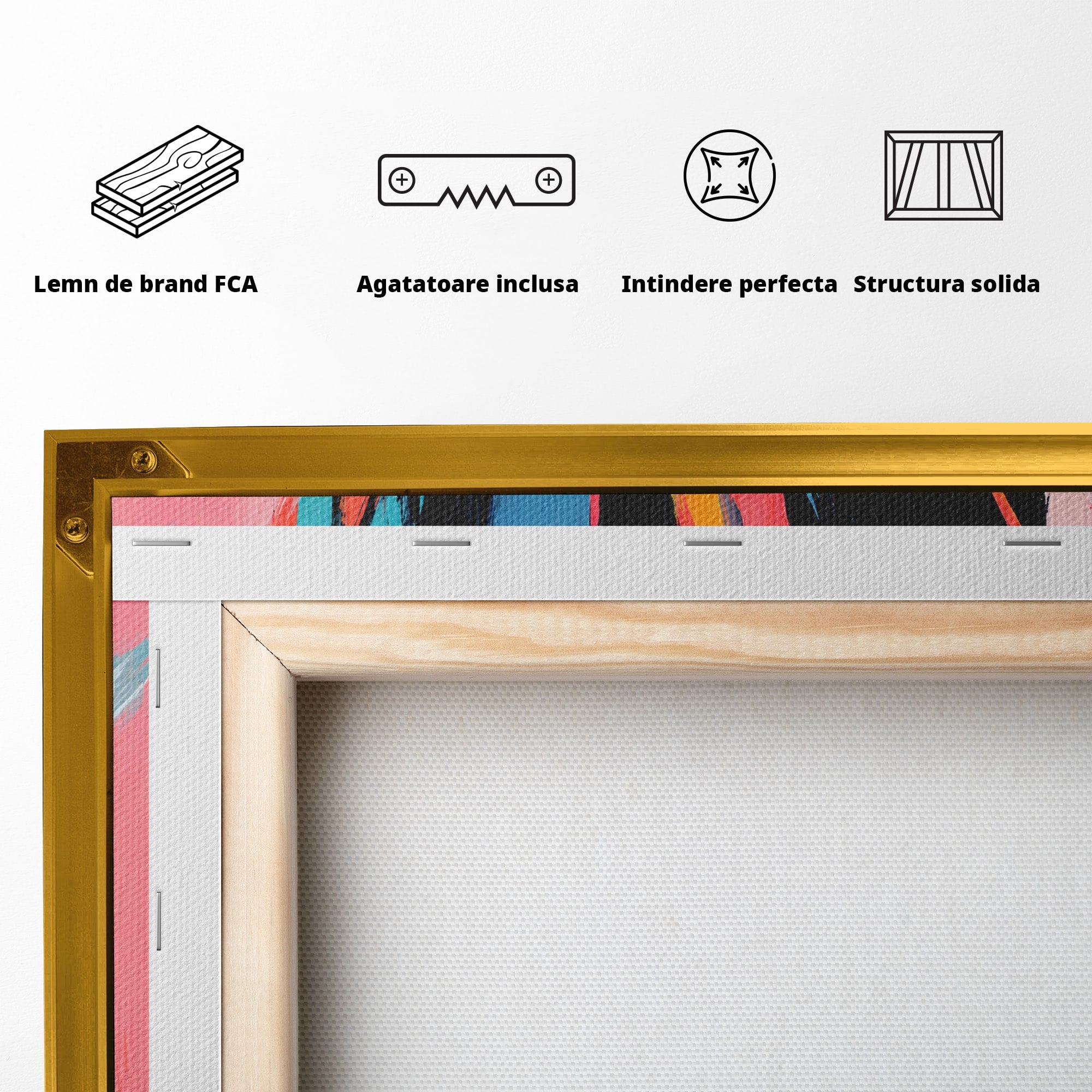 Tablou Canvas Premium LuxCanva® C1337, Abstract Dinamic, Abstract, Modern, Energetic, Living, Birou, Culori Vibrante