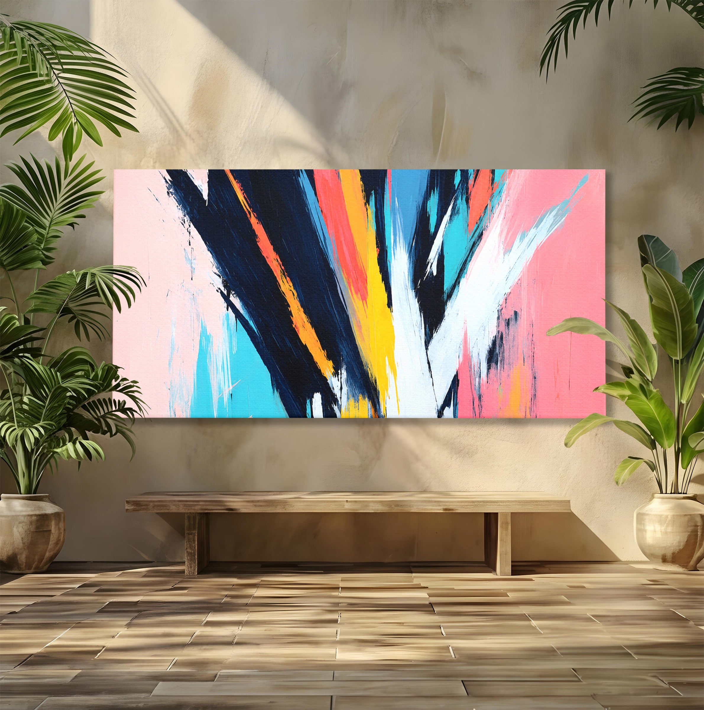 Tablou Canvas Premium LuxCanva® C1337, Abstract Dinamic, Abstract, Modern, Energetic, Living, Birou, Culori Vibrante