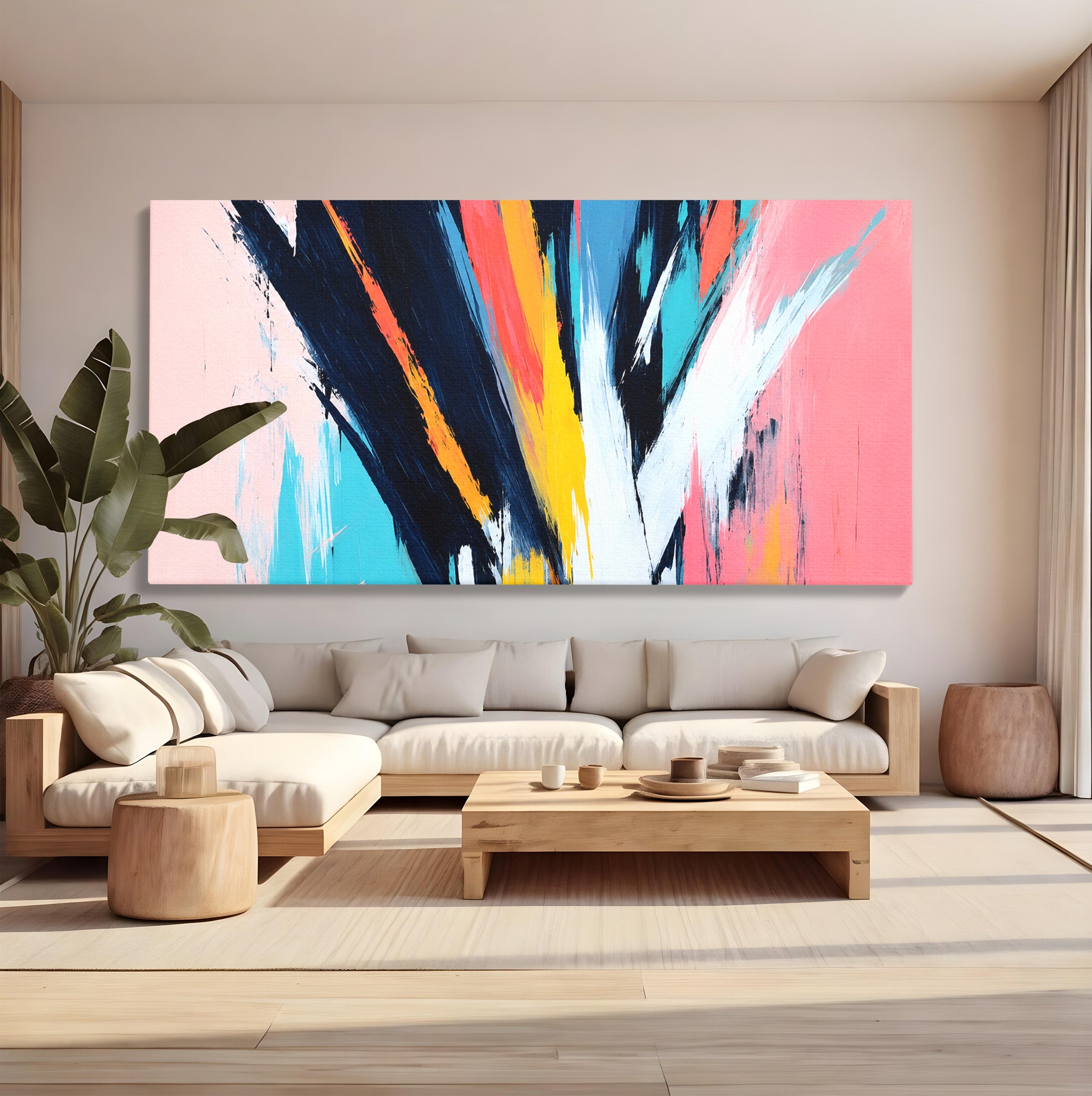 Tablou Canvas Premium LuxCanva® C1337, Abstract Dinamic, Abstract, Modern, Energetic, Living, Birou, Culori Vibrante