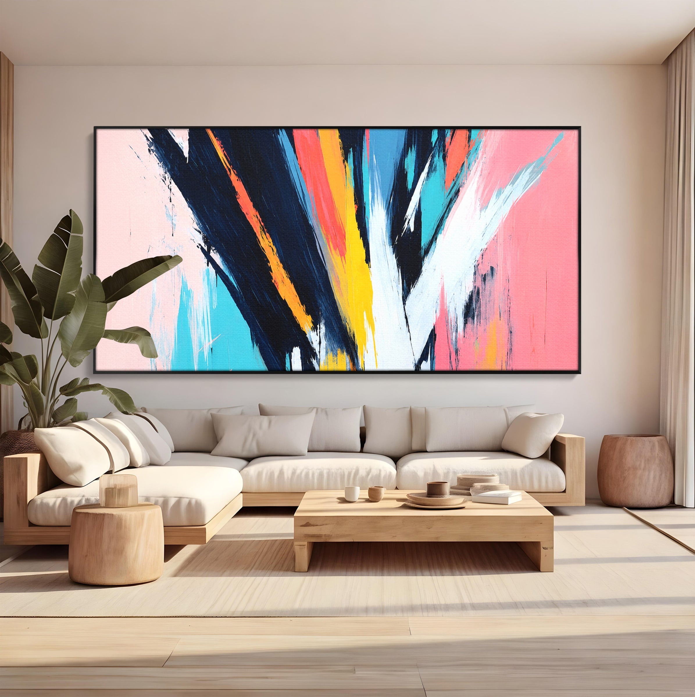 Tablou Canvas Premium LuxCanva® C1337, Abstract Dinamic, Abstract, Modern, Energetic, Living, Birou, Culori Vibrante