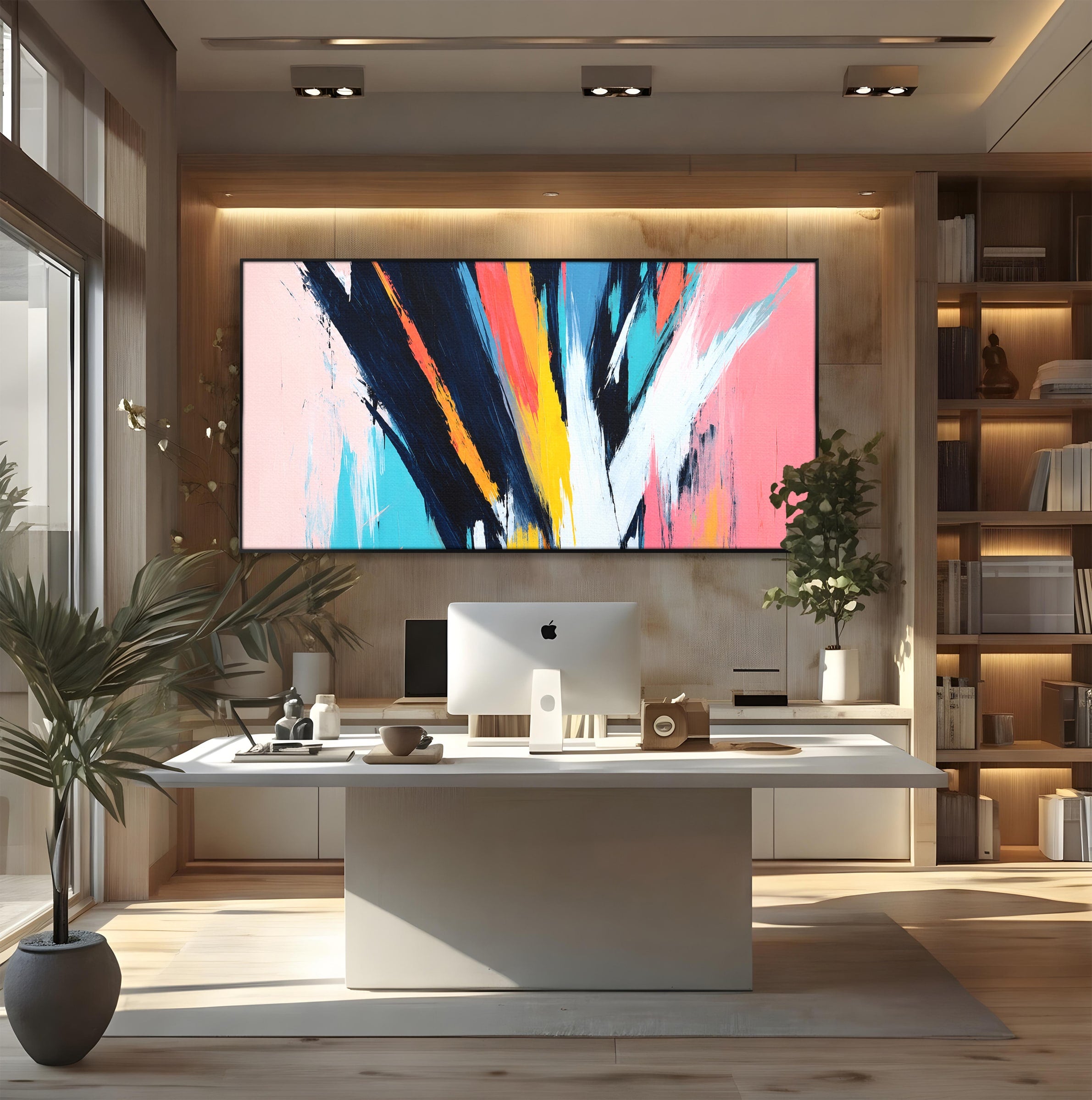 Tablou Canvas Premium LuxCanva® C1337, Abstract Dinamic, Abstract, Modern, Energetic, Living, Birou, Culori Vibrante