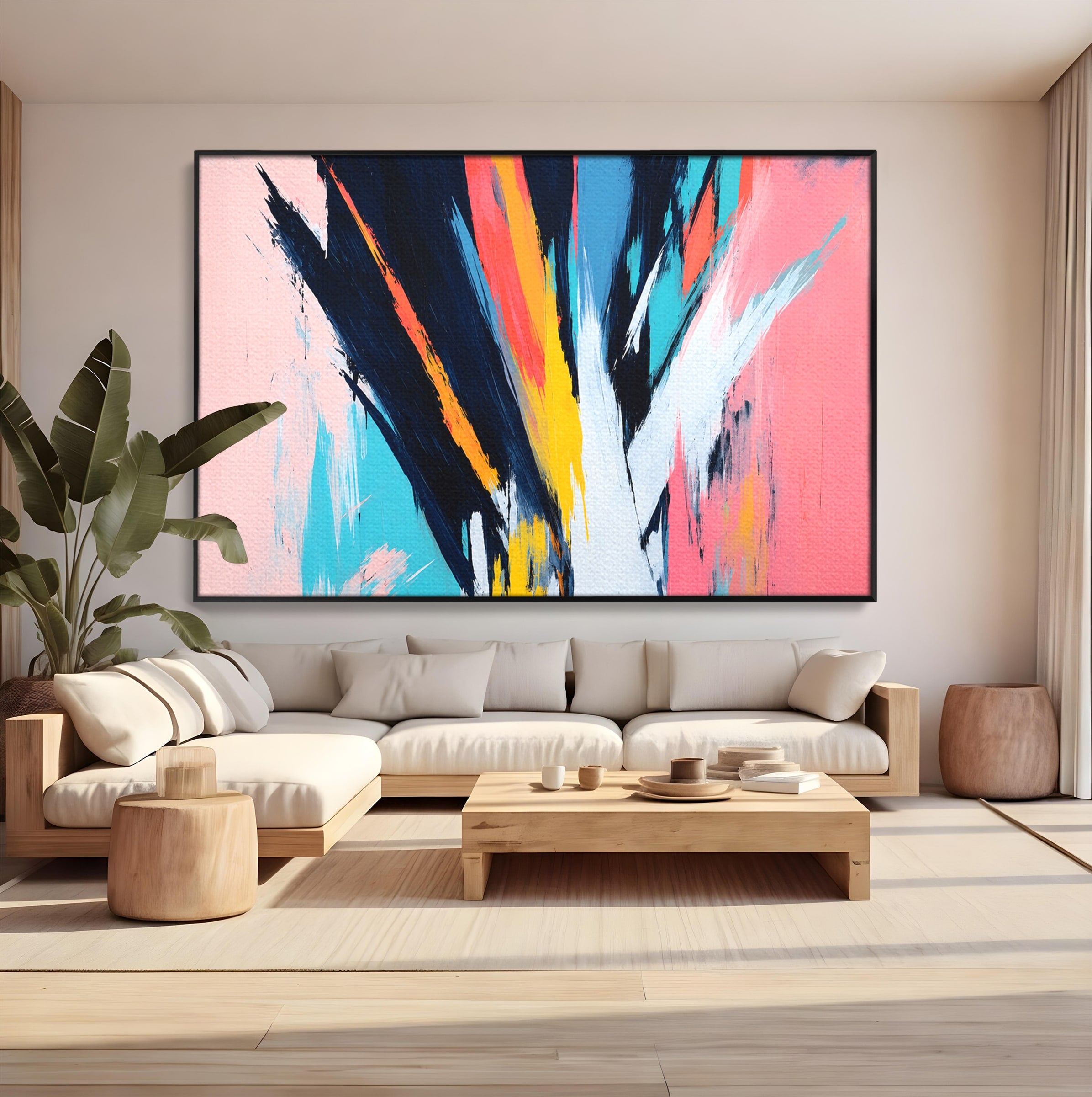 Tablou Canvas Premium LuxCanva® C1337, Abstract Dinamic, Abstract, Modern, Energetic, Living, Birou, Culori Vibrante