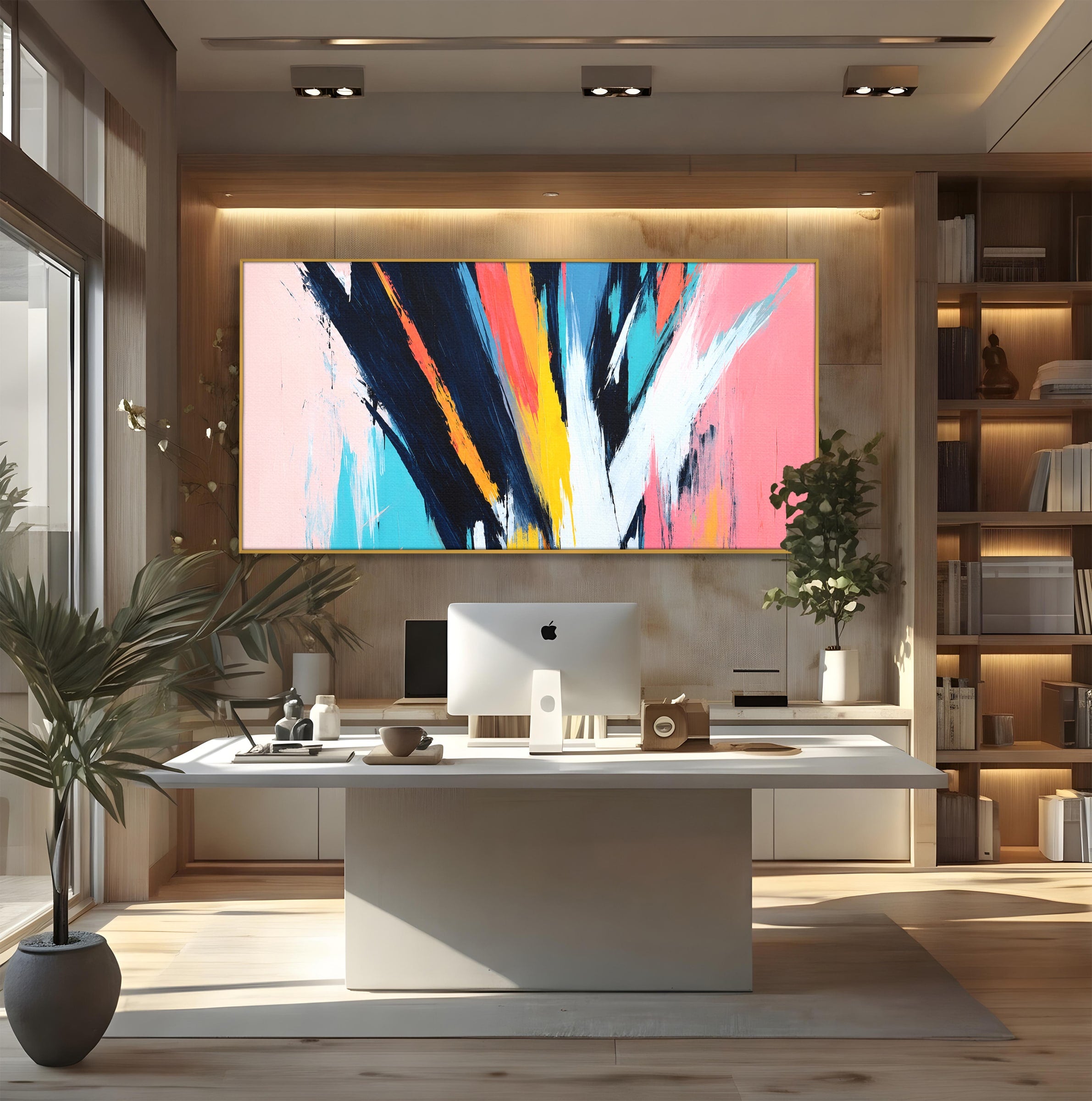 Tablou Canvas Premium LuxCanva® C1337, Abstract Dinamic, Abstract, Modern, Energetic, Living, Birou, Culori Vibrante