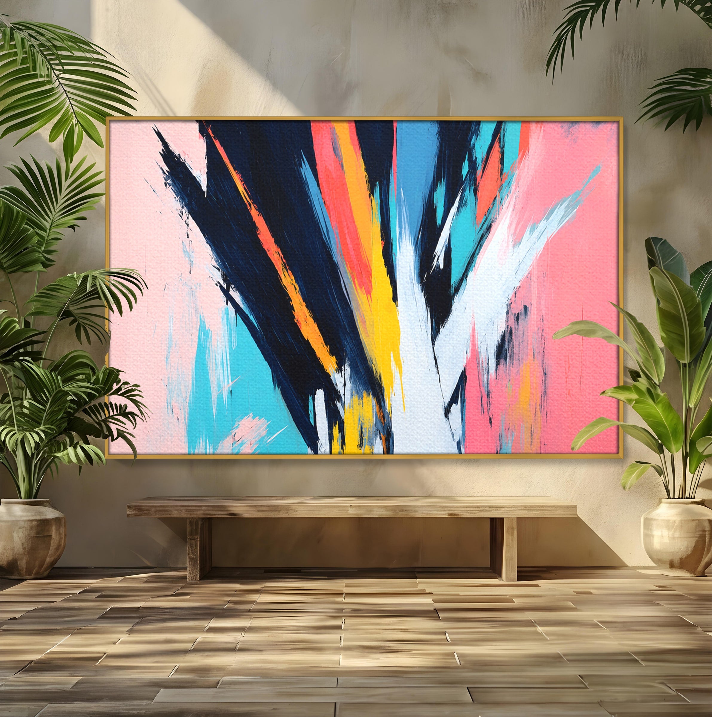Tablou Canvas Premium LuxCanva® C1337, Abstract Dinamic, Abstract, Modern, Energetic, Living, Birou, Culori Vibrante