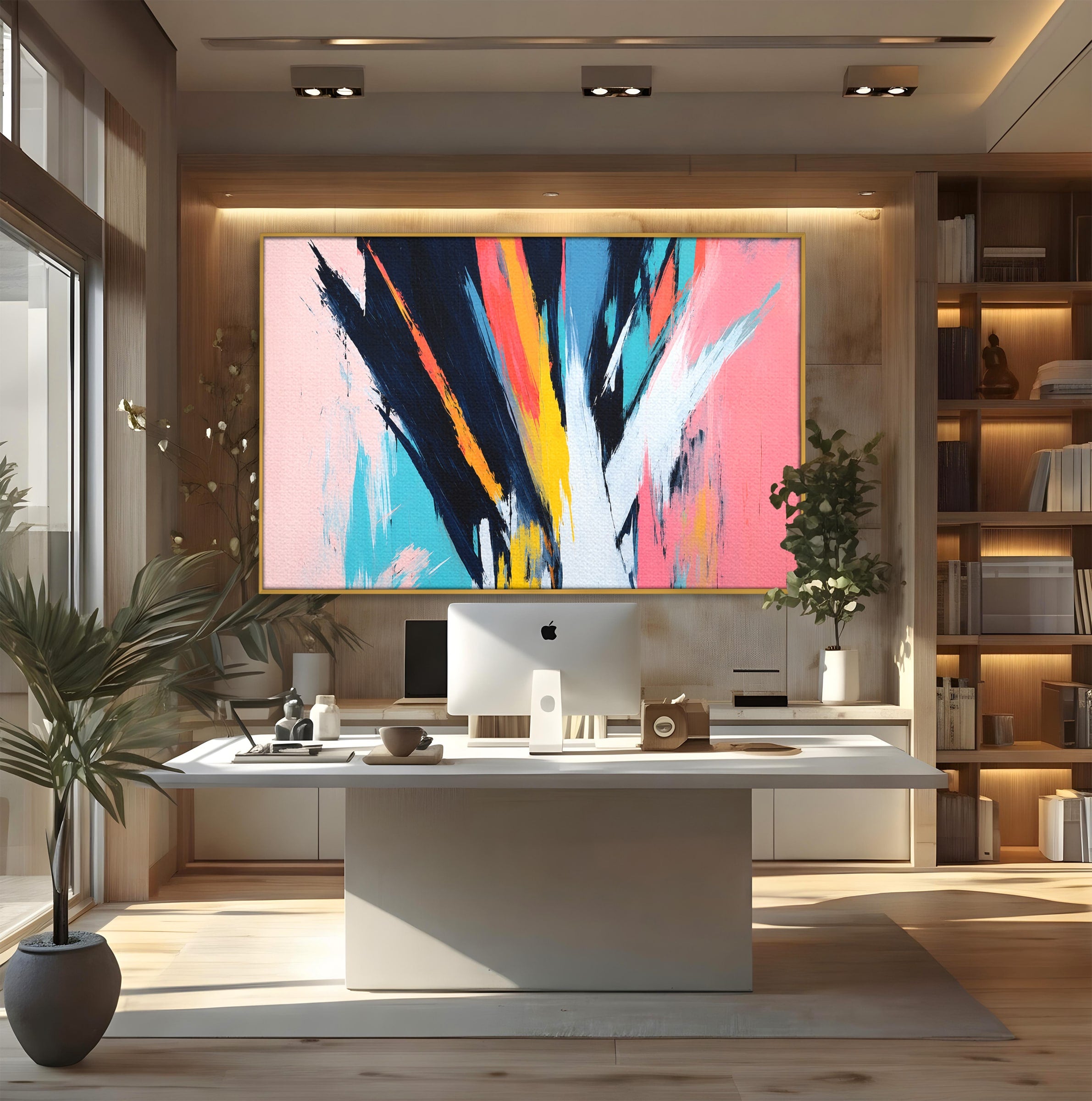 Tablou Canvas Premium LuxCanva® C1337, Abstract Dinamic, Abstract, Modern, Energetic, Living, Birou, Culori Vibrante