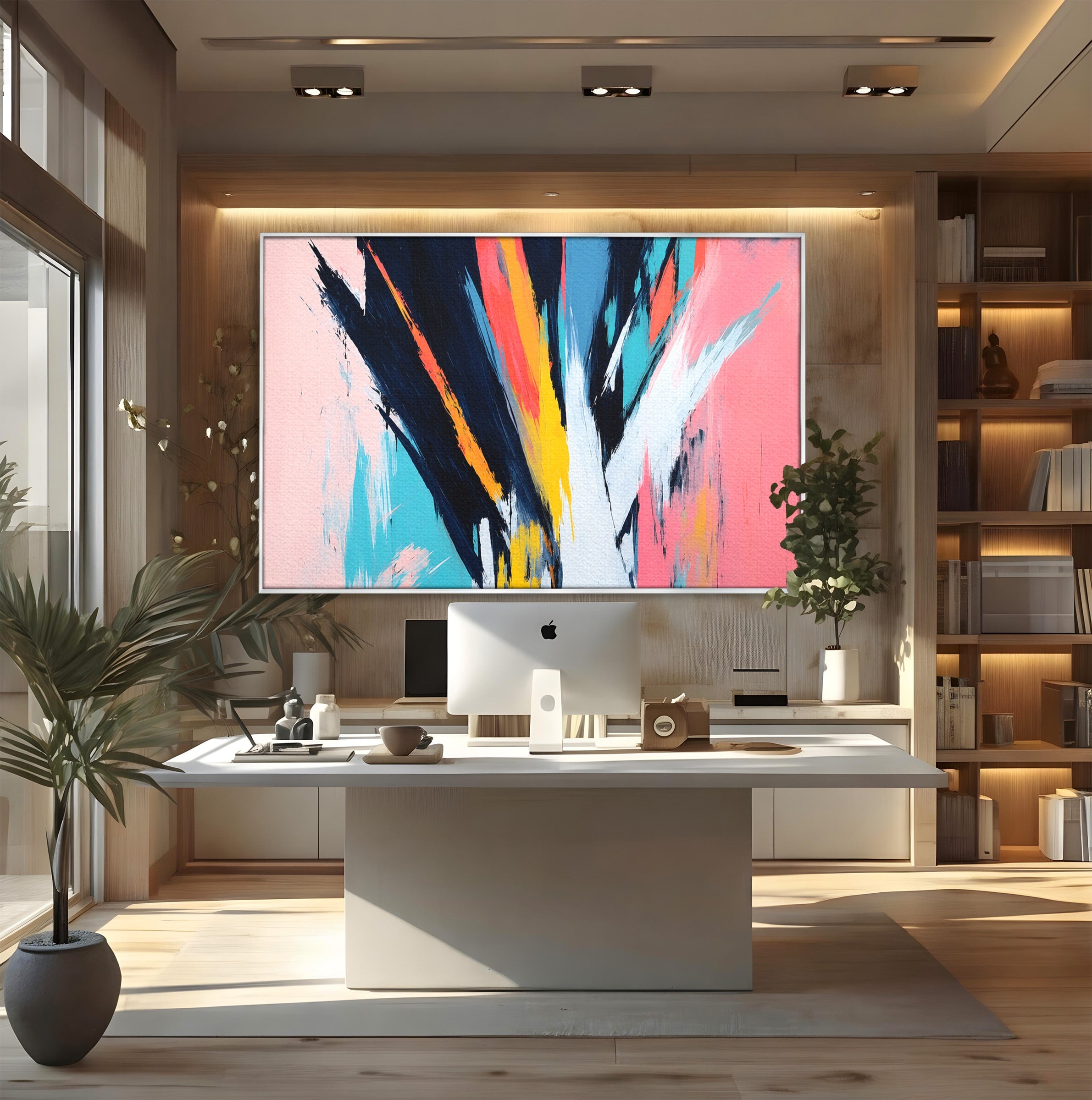 Tablou Canvas Premium LuxCanva® C1337, Abstract Dinamic, Abstract, Modern, Energetic, Living, Birou, Culori Vibrante
