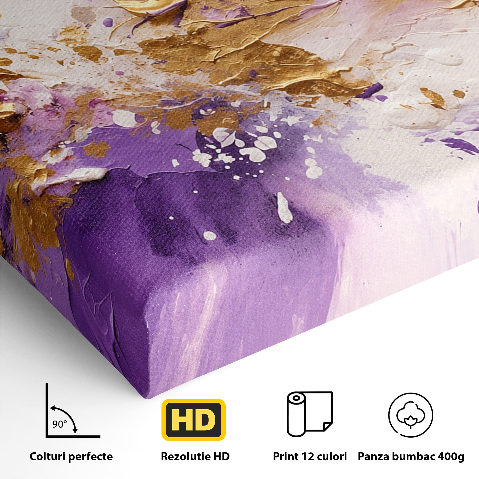 Tablou Canvas Premium LuxCanva® C1338, Explozie Artistica, Abstract, Arta Moderna, Creativitate, Dinamism, Living, Culori Vibrante