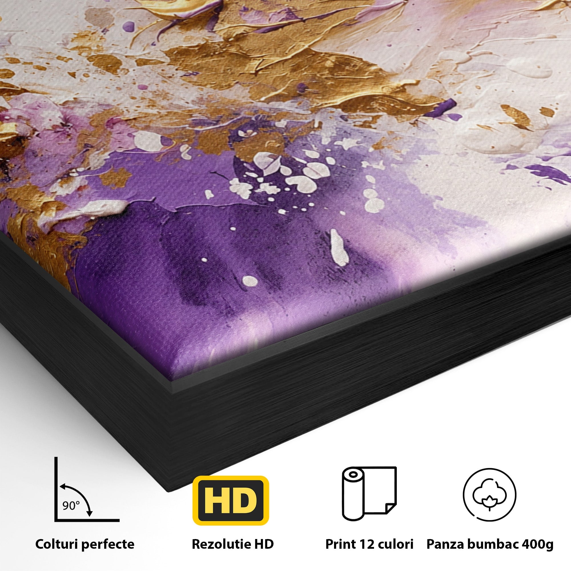 Tablou Canvas Premium LuxCanva® C1338, Explozie Artistica, Abstract, Arta Moderna, Creativitate, Dinamism, Living, Culori Vibrante