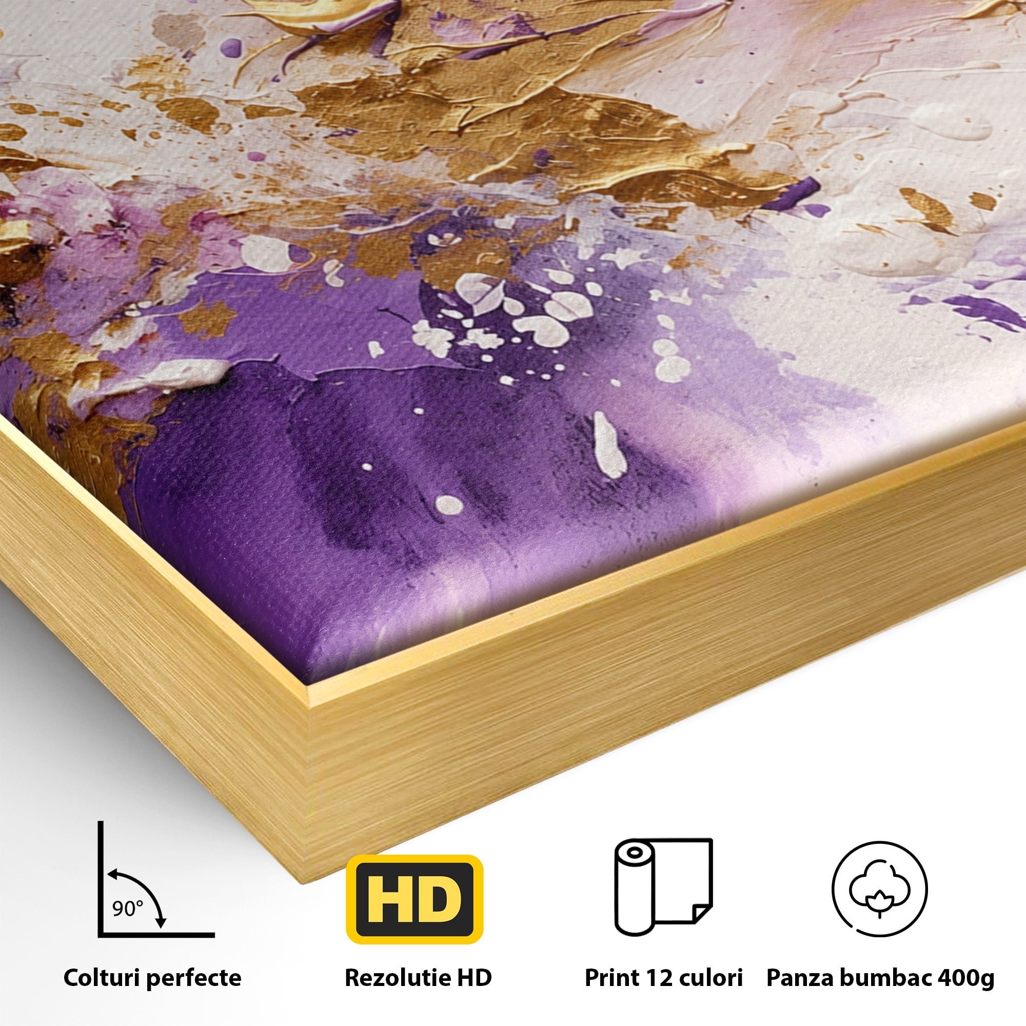 Tablou Canvas Premium LuxCanva® C1338, Explozie Artistica, Abstract, Arta Moderna, Creativitate, Dinamism, Living, Culori Vibrante