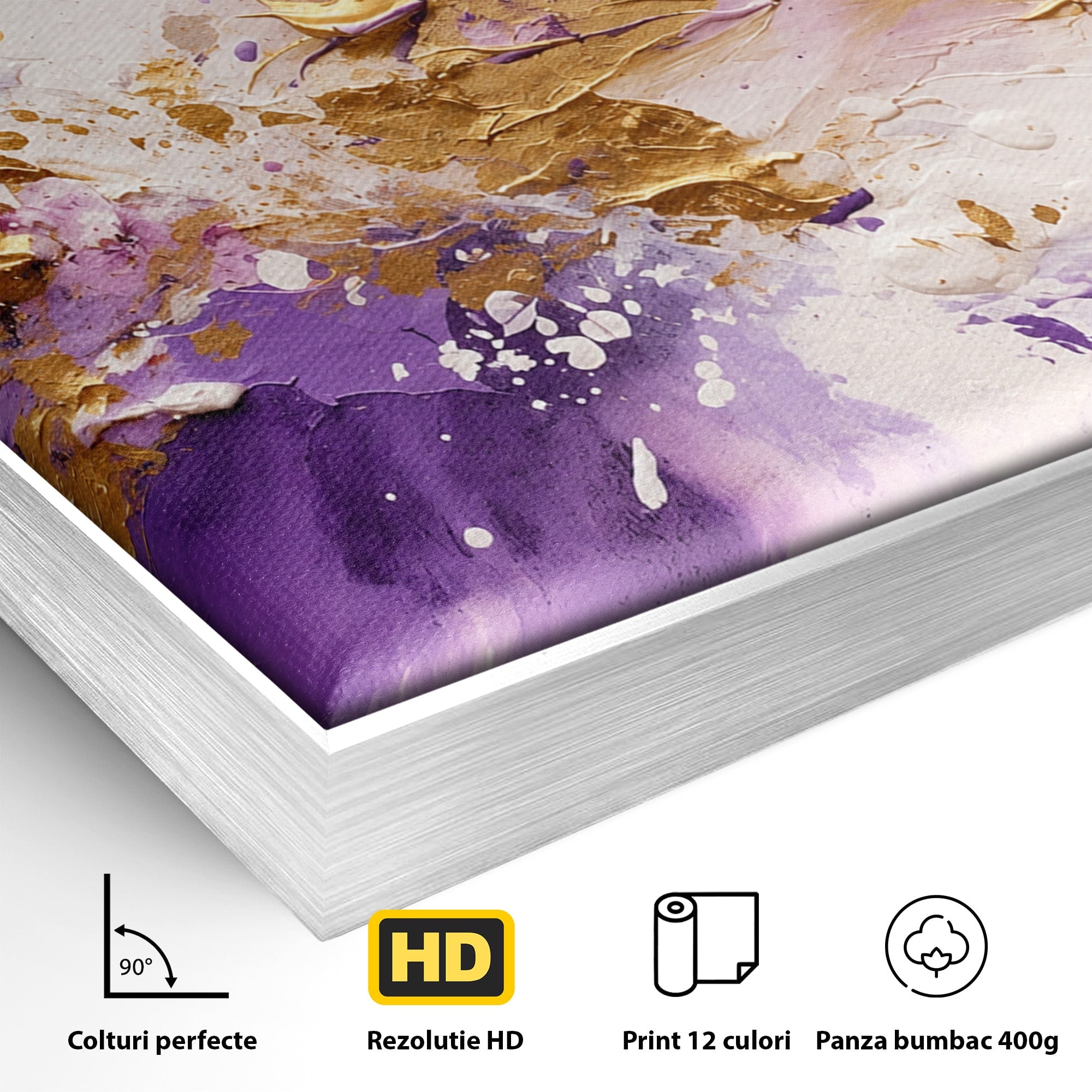 Tablou Canvas Premium LuxCanva® C1338, Explozie Artistica, Abstract, Arta Moderna, Creativitate, Dinamism, Living, Culori Vibrante