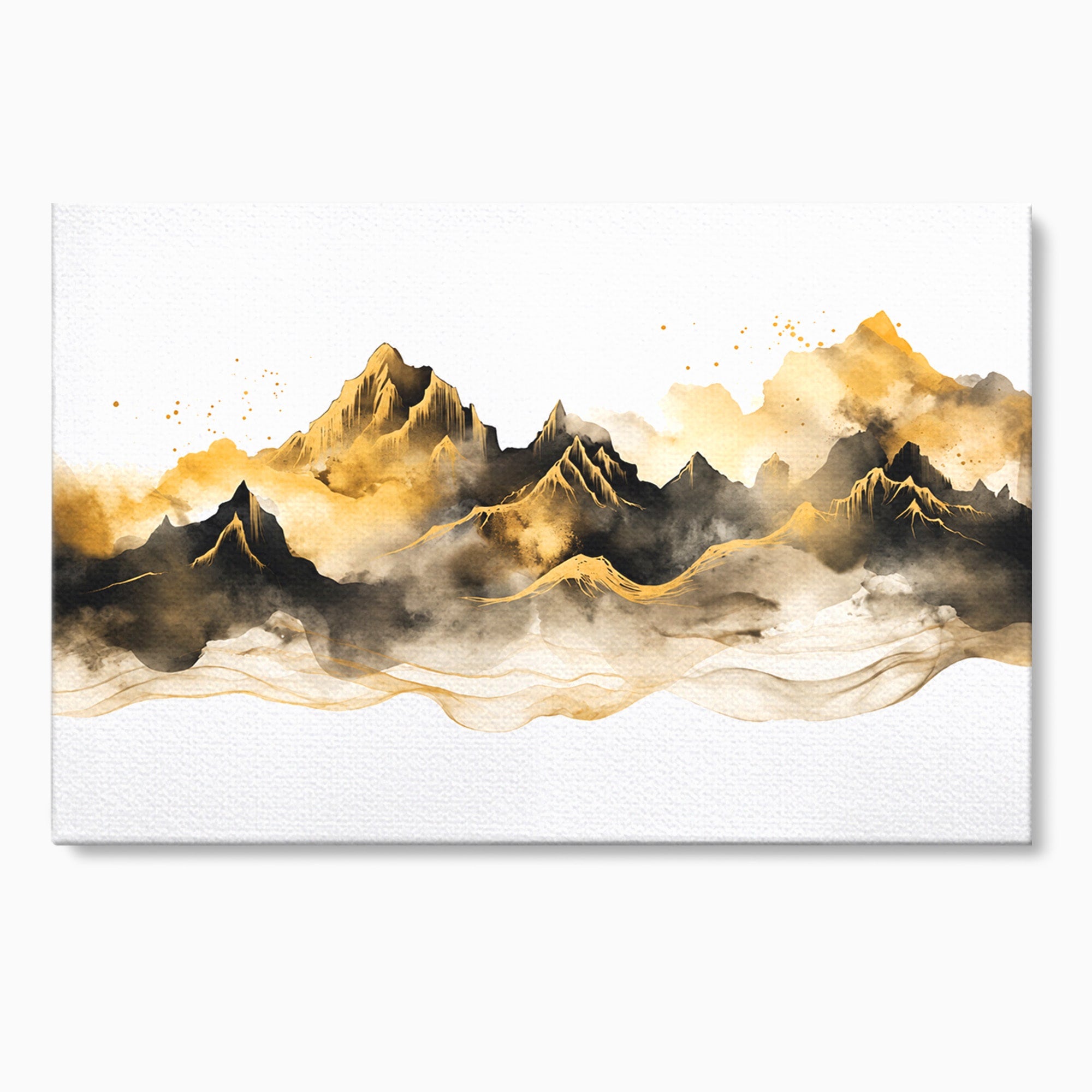 Tablou Canvas Premium LuxCanva® C1339, Munti Aurii, Munti, Peisaj, Auriu, Living, Natura, Culori Vibrante