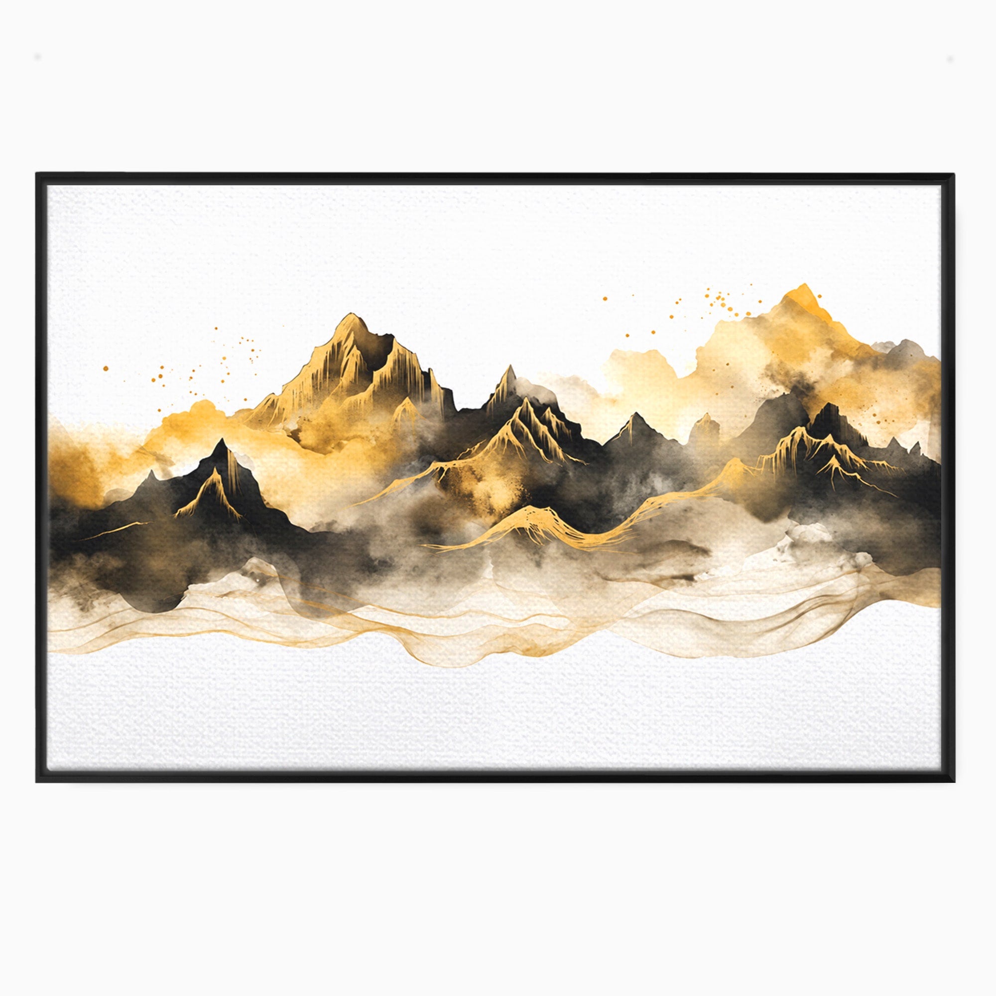 Tablou Canvas Premium LuxCanva® C1339, Munti Aurii, Munti, Peisaj, Auriu, Living, Natura, Culori Vibrante
