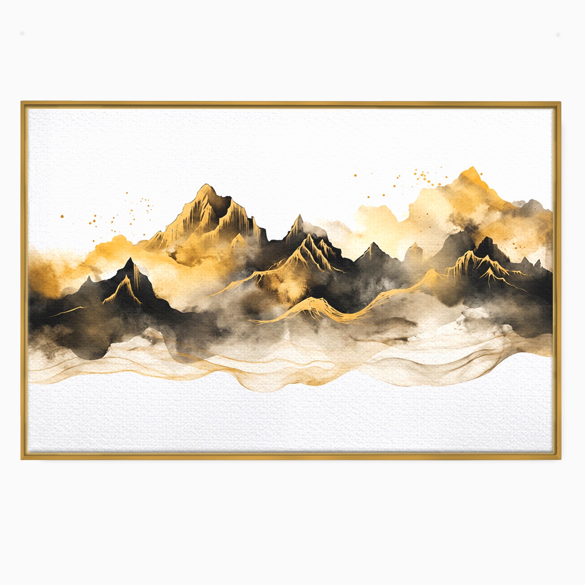 Tablou Canvas Premium LuxCanva® C1339, Munti Aurii, Munti, Peisaj, Auriu, Living, Natura, Culori Vibrante