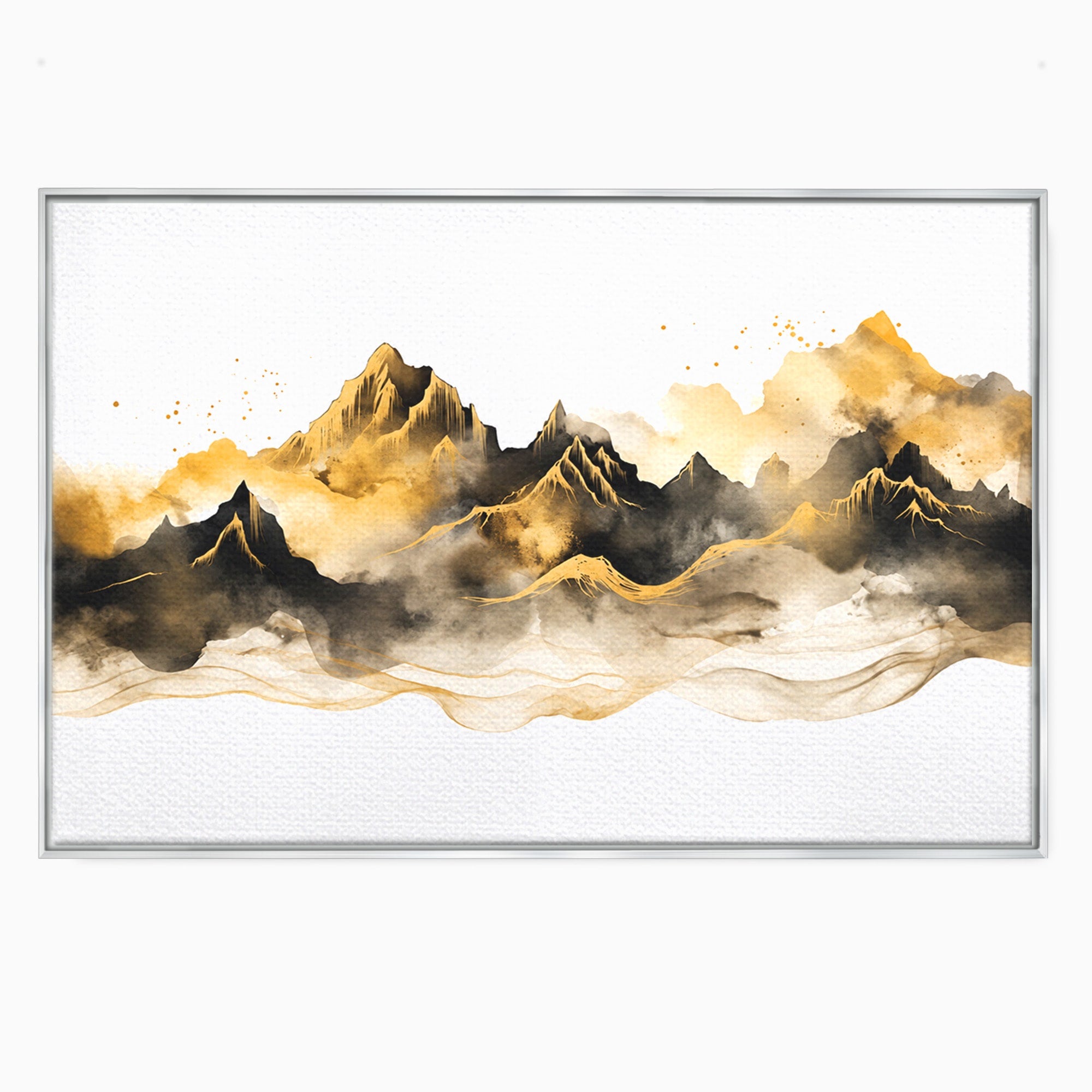Tablou Canvas Premium LuxCanva® C1339, Munti Aurii, Munti, Peisaj, Auriu, Living, Natura, Culori Vibrante