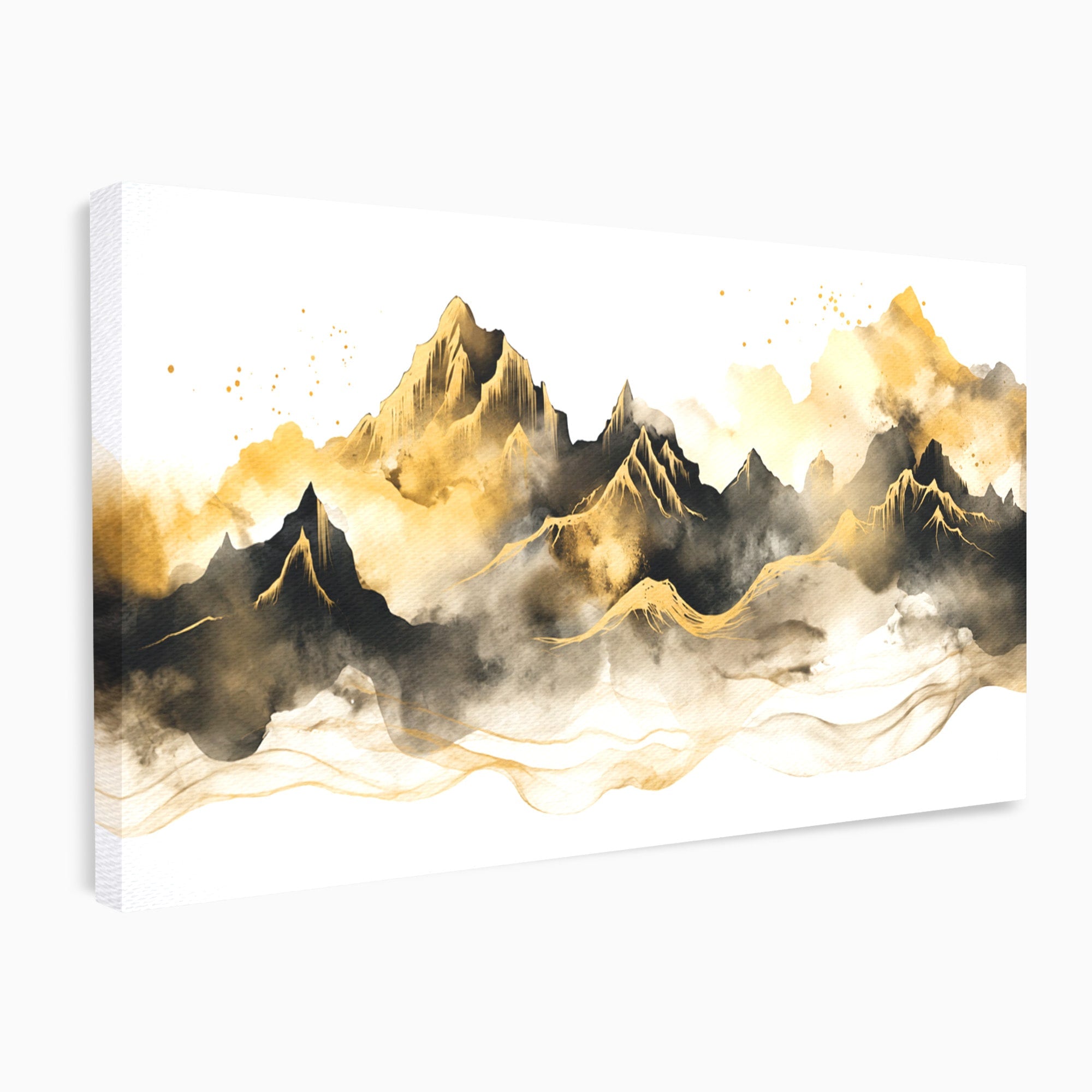 Tablou Canvas Premium LuxCanva® C1339, Munti Aurii, Munti, Peisaj, Auriu, Living, Natura, Culori Vibrante