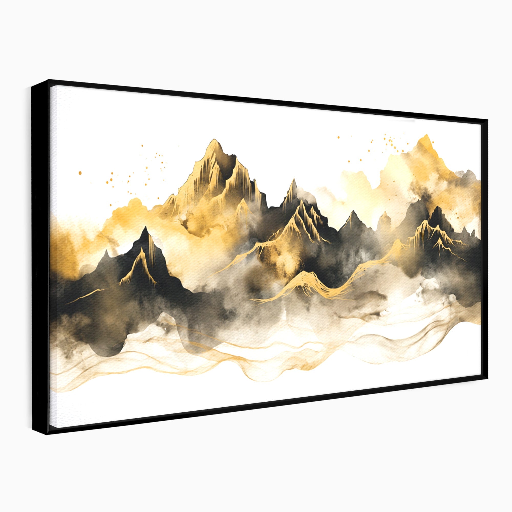 Tablou Canvas Premium LuxCanva® C1339, Munti Aurii, Munti, Peisaj, Auriu, Living, Natura, Culori Vibrante