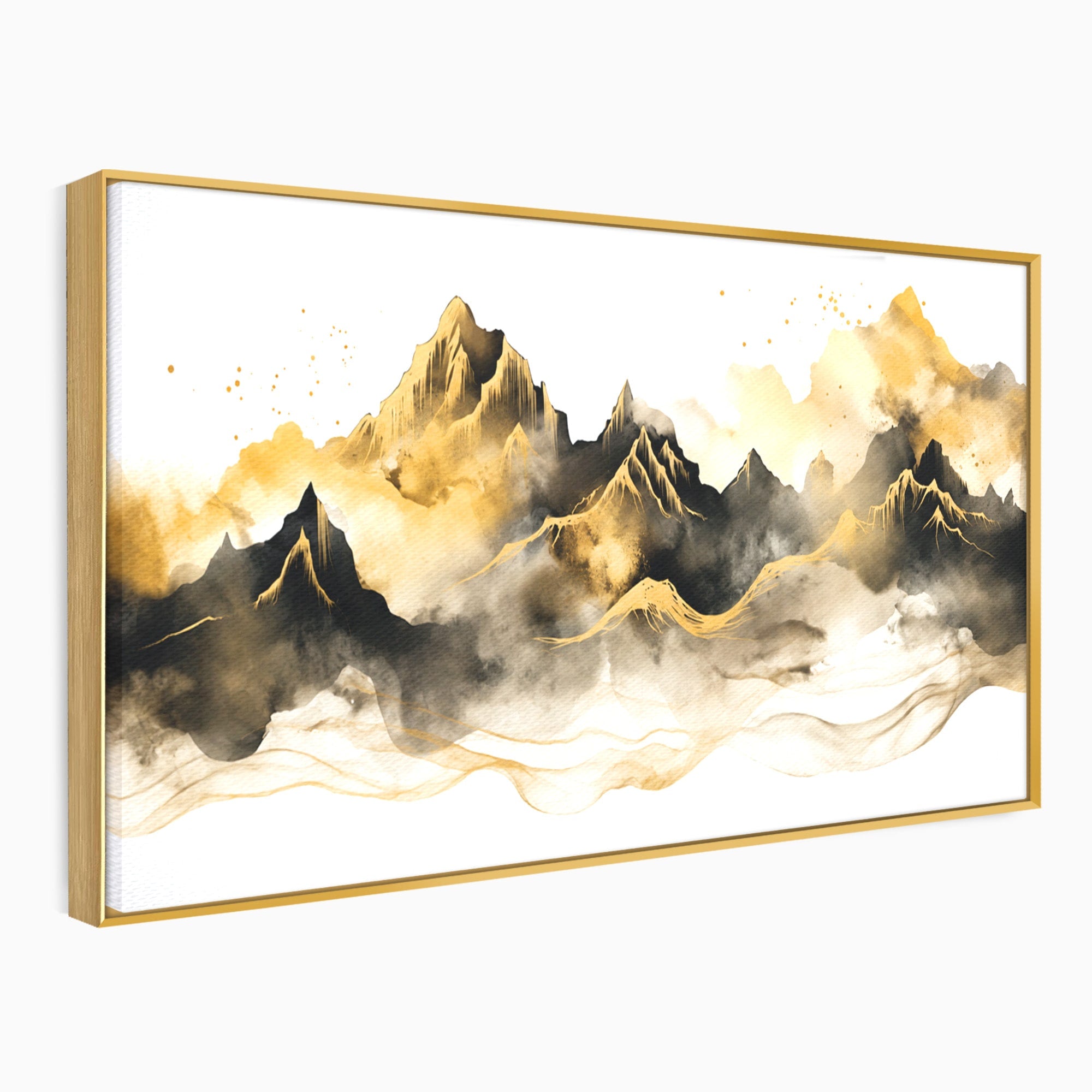 Tablou Canvas Premium LuxCanva® C1339, Munti Aurii, Munti, Peisaj, Auriu, Living, Natura, Culori Vibrante