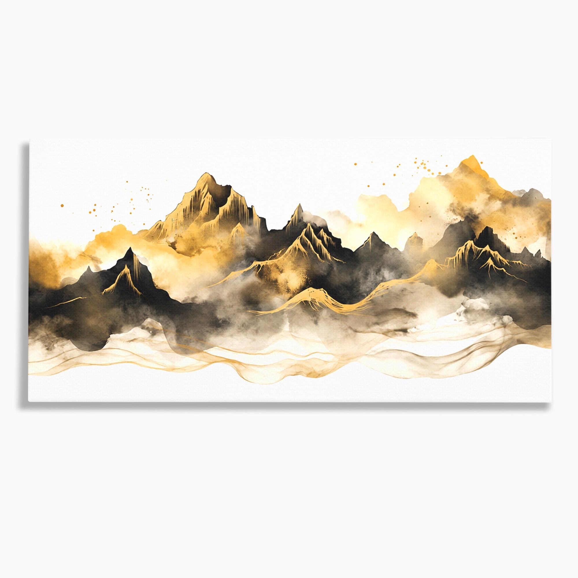 Tablou Canvas Premium LuxCanva® C1339, Munti Aurii, Munti, Peisaj, Auriu, Living, Natura, Culori Vibrante