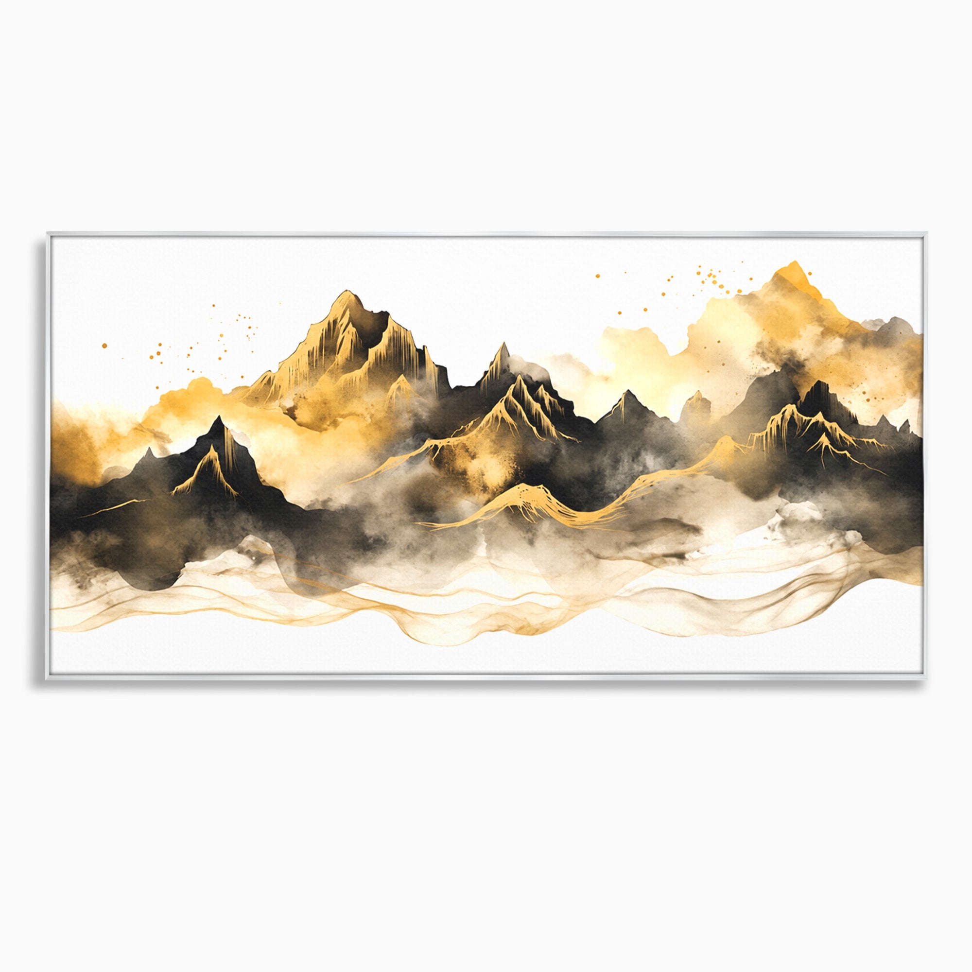 Tablou Canvas Premium LuxCanva® C1339, Munti Aurii, Munti, Peisaj, Auriu, Living, Natura, Culori Vibrante