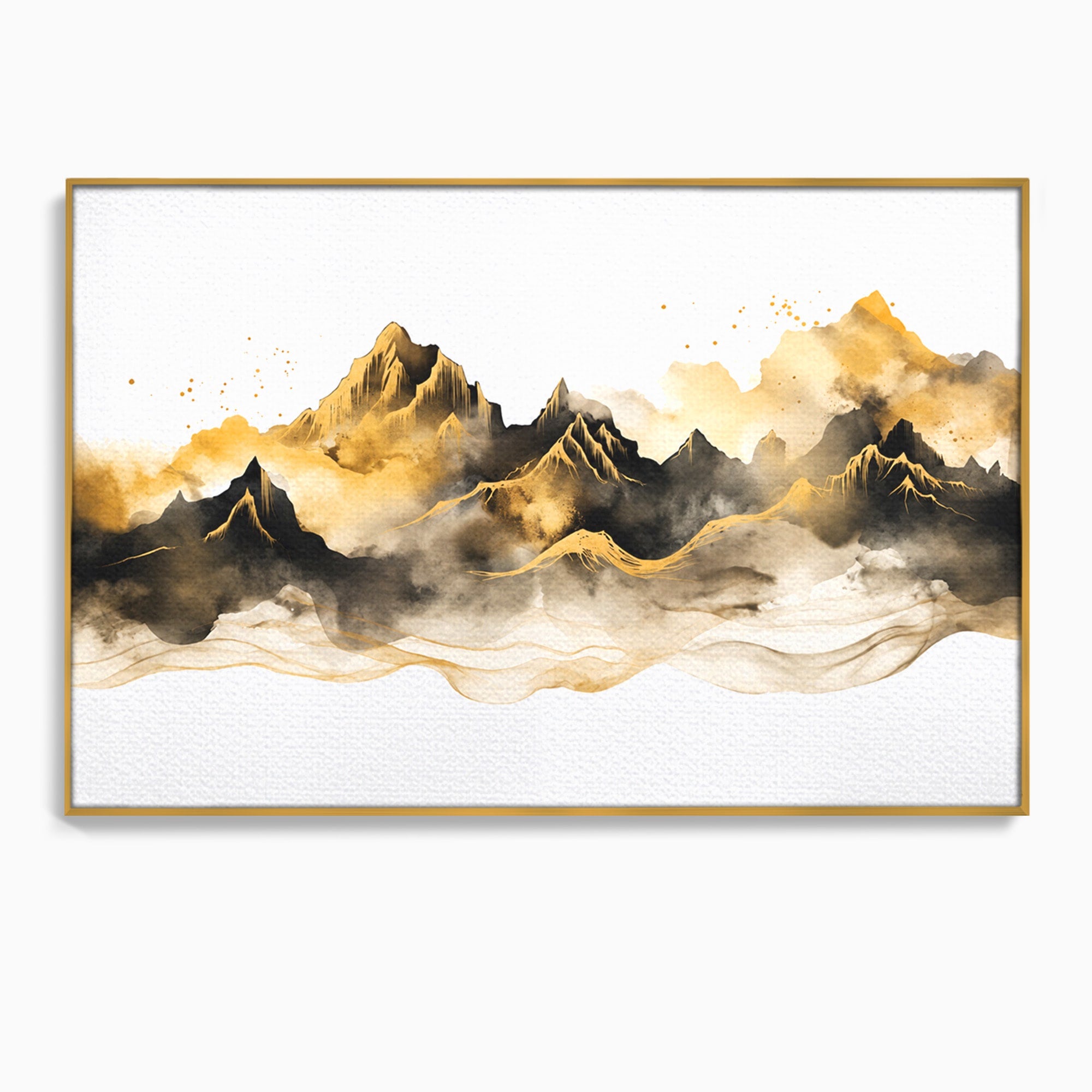 Tablou Canvas Premium LuxCanva® C1339, Munti Aurii, Munti, Peisaj, Auriu, Living, Natura, Culori Vibrante