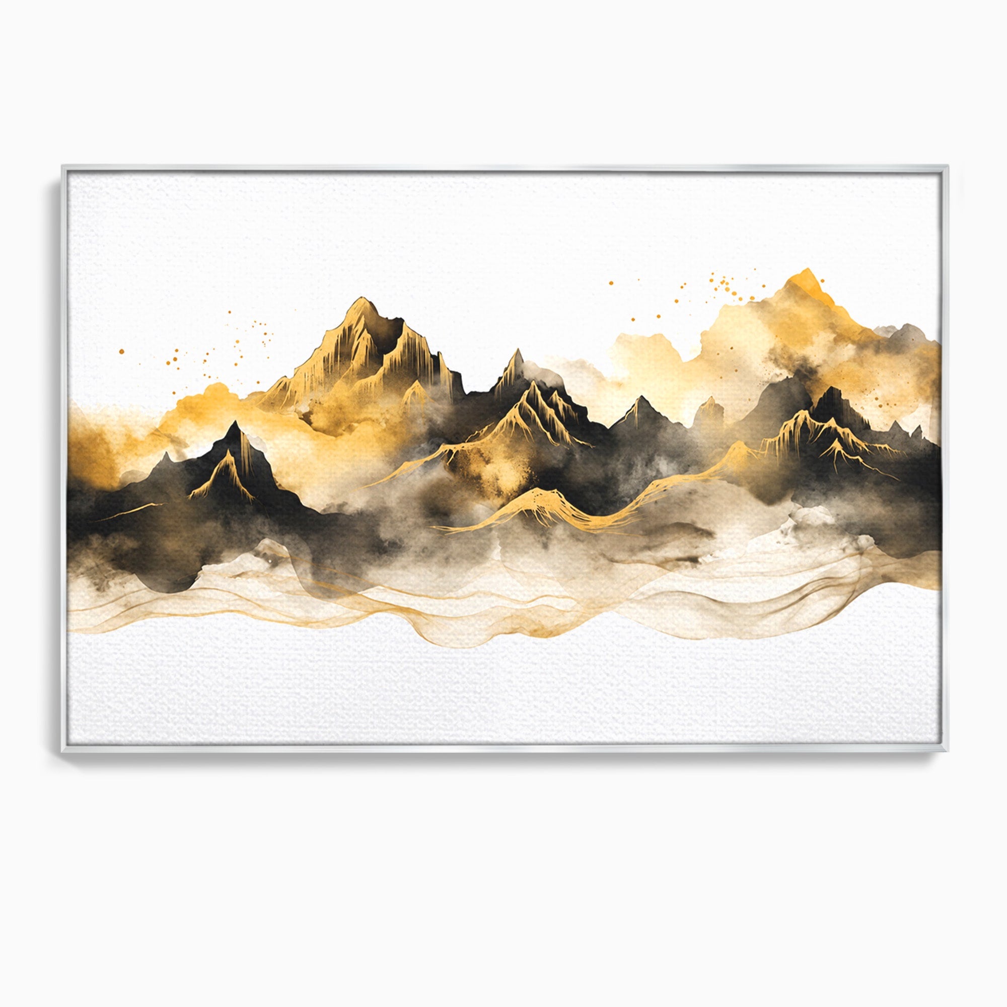 Tablou Canvas Premium LuxCanva® C1339, Munti Aurii, Munti, Peisaj, Auriu, Living, Natura, Culori Vibrante
