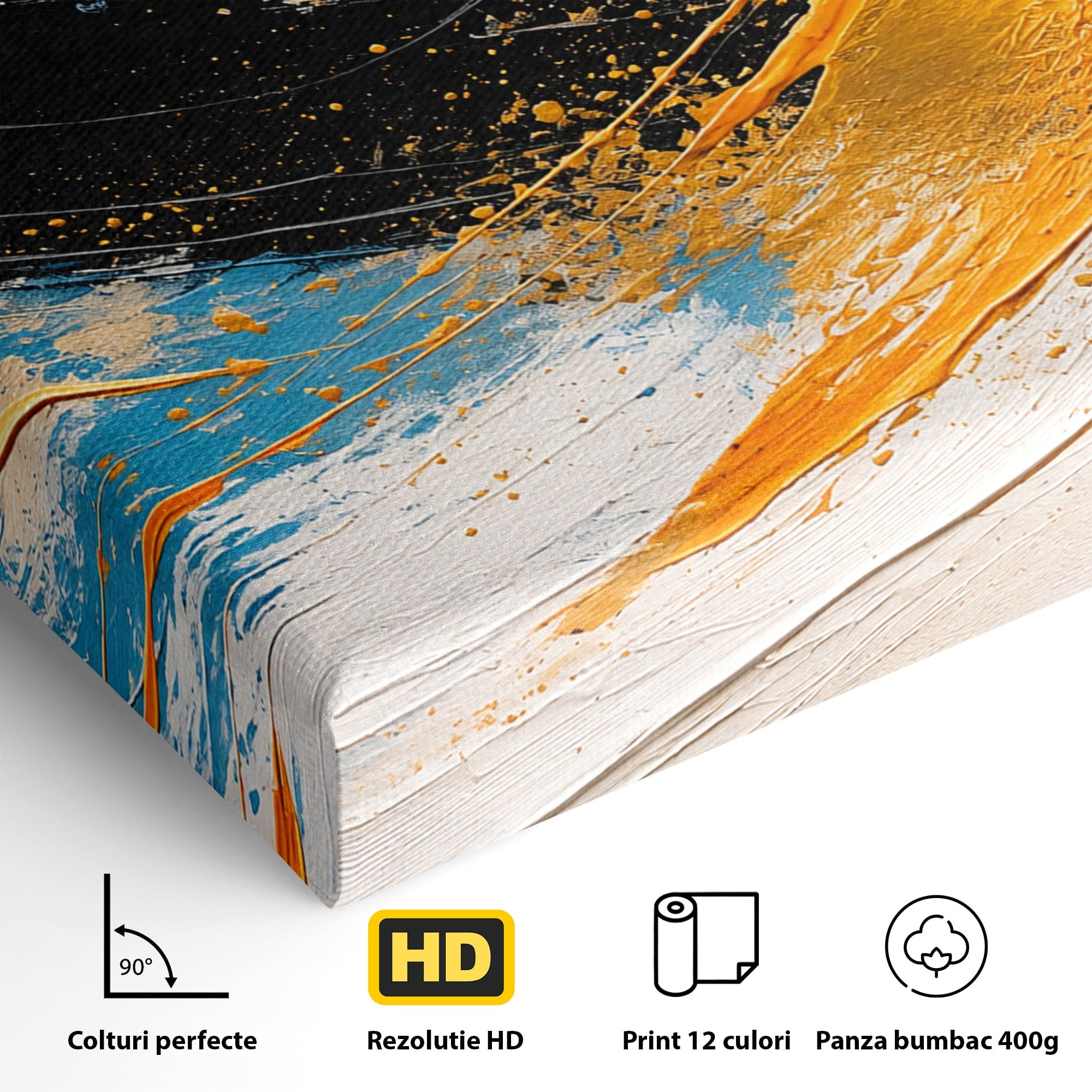 Tablou Canvas Premium LuxCanva® C1340, Vortex Abstract, Abstract, Modern, Dinamic, Energetic, Living, Birou, Culori Vibrante