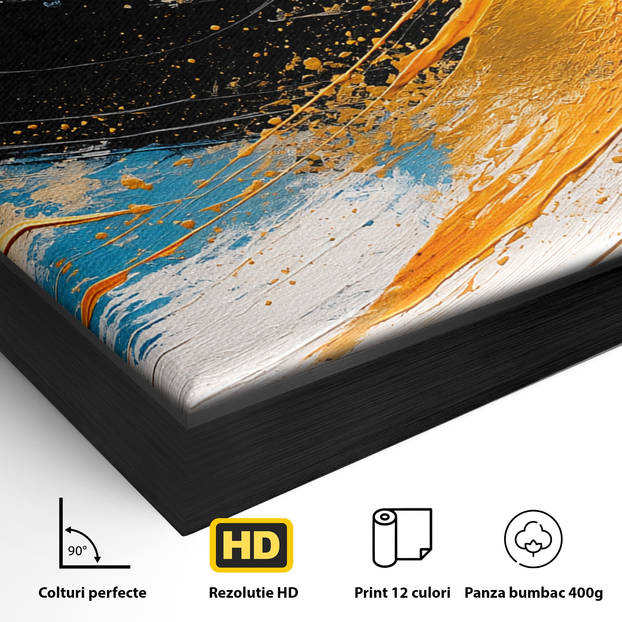 Tablou Canvas Premium LuxCanva® C1340, Vortex Abstract, Abstract, Modern, Dinamic, Energetic, Living, Birou, Culori Vibrante