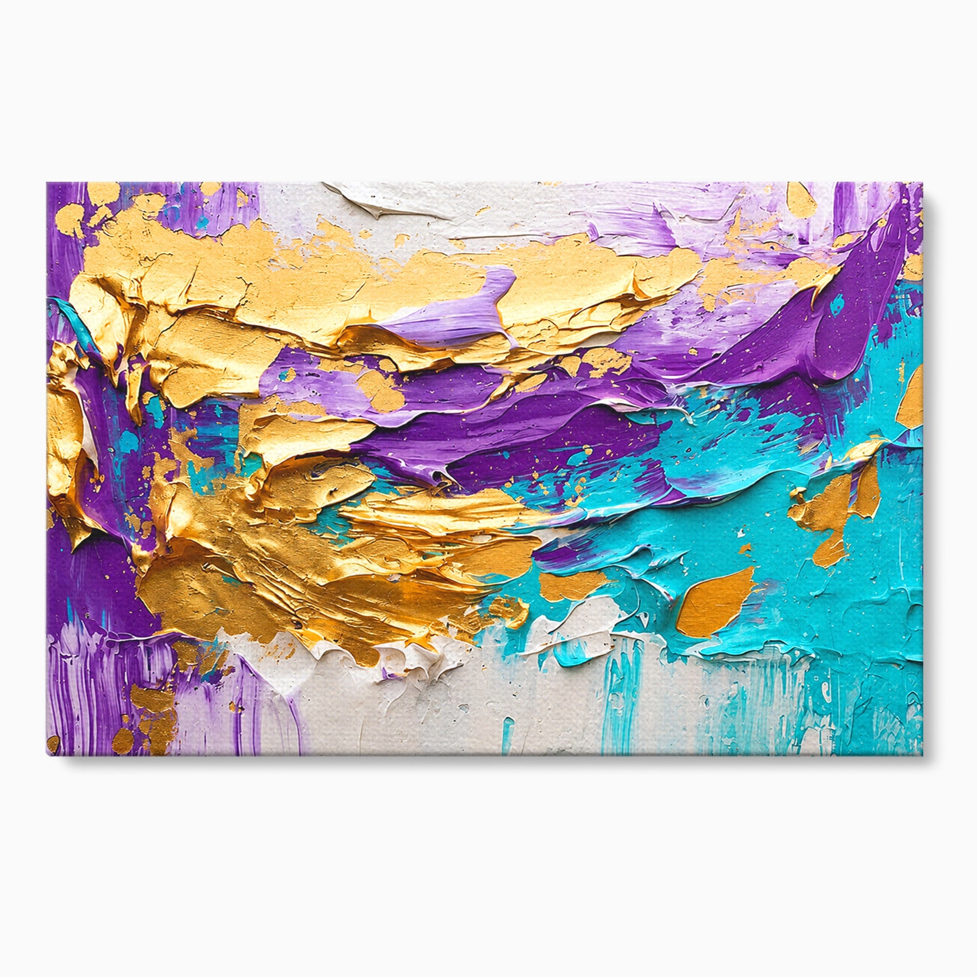 Tablou Canvas Premium LuxCanva® C1342, Abstractie Aurie, Abstract, Arta, Modern, Textura, Birou, Culori Vibrante