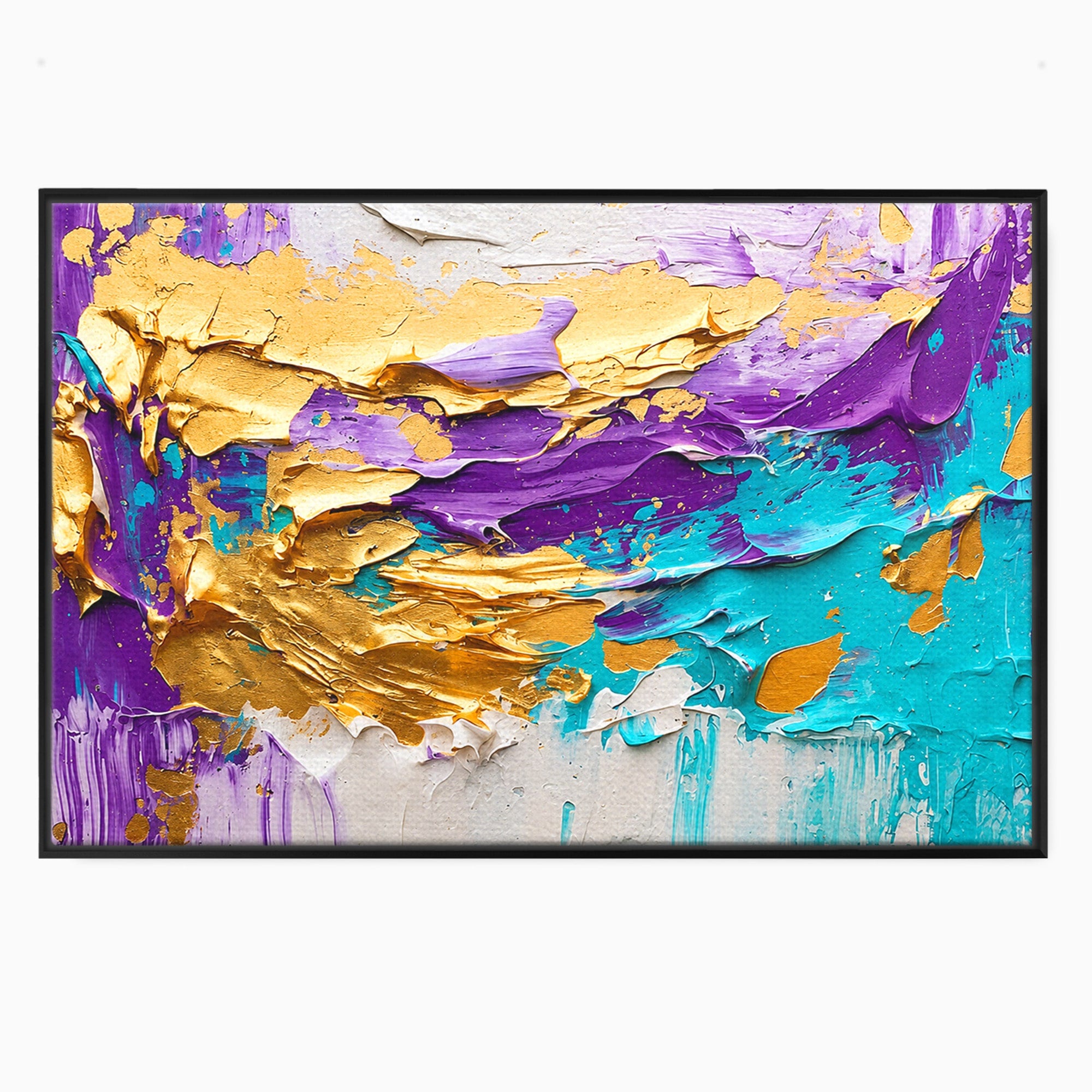 Tablou Canvas Premium LuxCanva® C1342, Abstractie Aurie, Abstract, Arta, Modern, Textura, Birou, Culori Vibrante