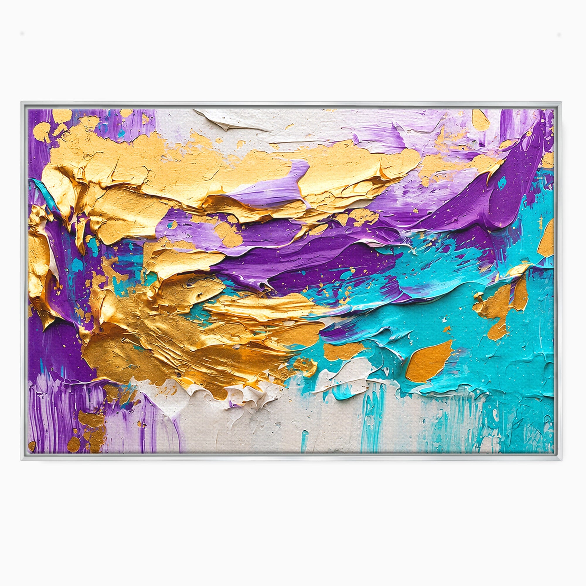 Tablou Canvas Premium LuxCanva® C1342, Abstractie Aurie, Abstract, Arta, Modern, Textura, Birou, Culori Vibrante
