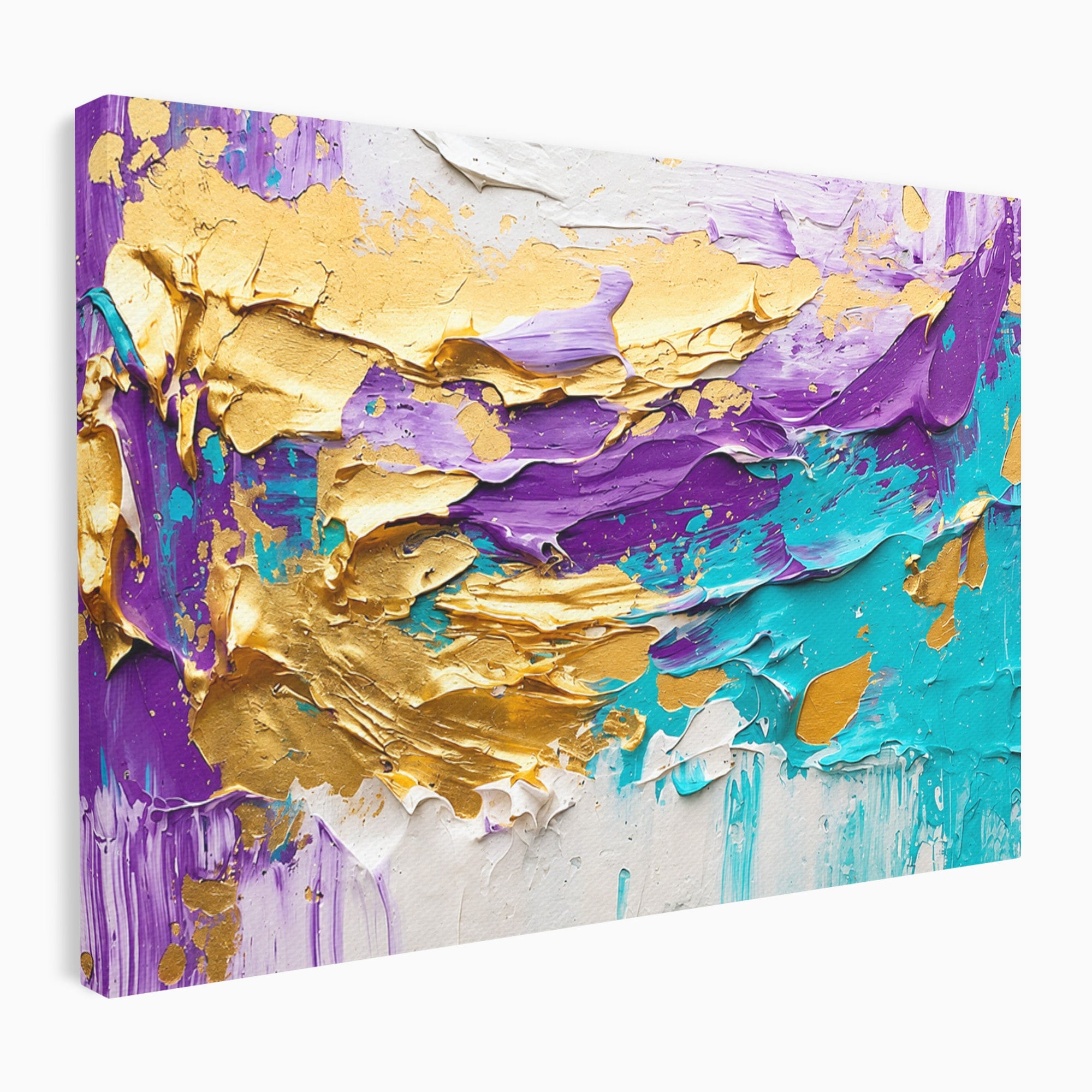 Tablou Canvas Premium LuxCanva® C1342, Abstractie Aurie, Abstract, Arta, Modern, Textura, Birou, Culori Vibrante