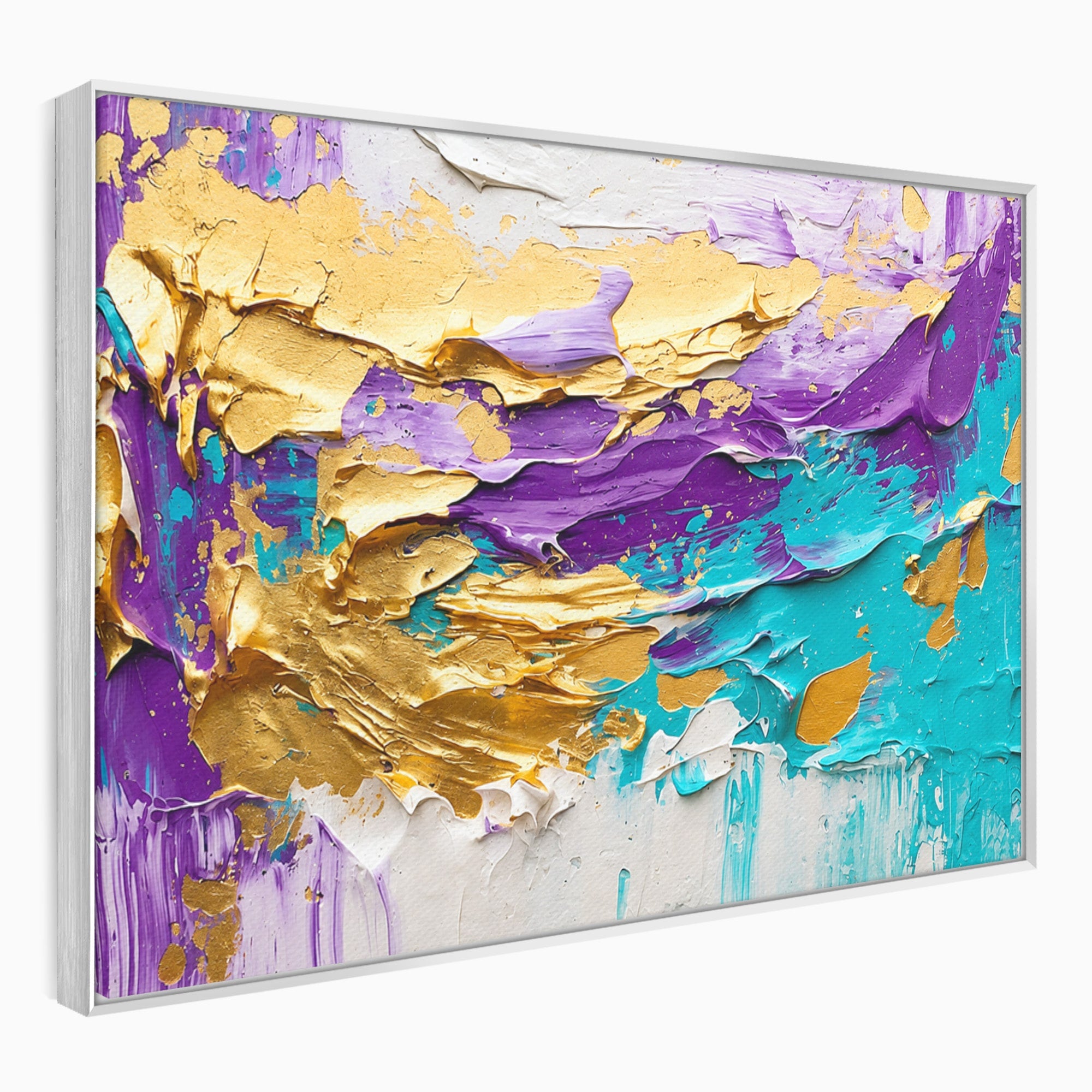 Tablou Canvas Premium LuxCanva® C1342, Abstractie Aurie, Abstract, Arta, Modern, Textura, Birou, Culori Vibrante