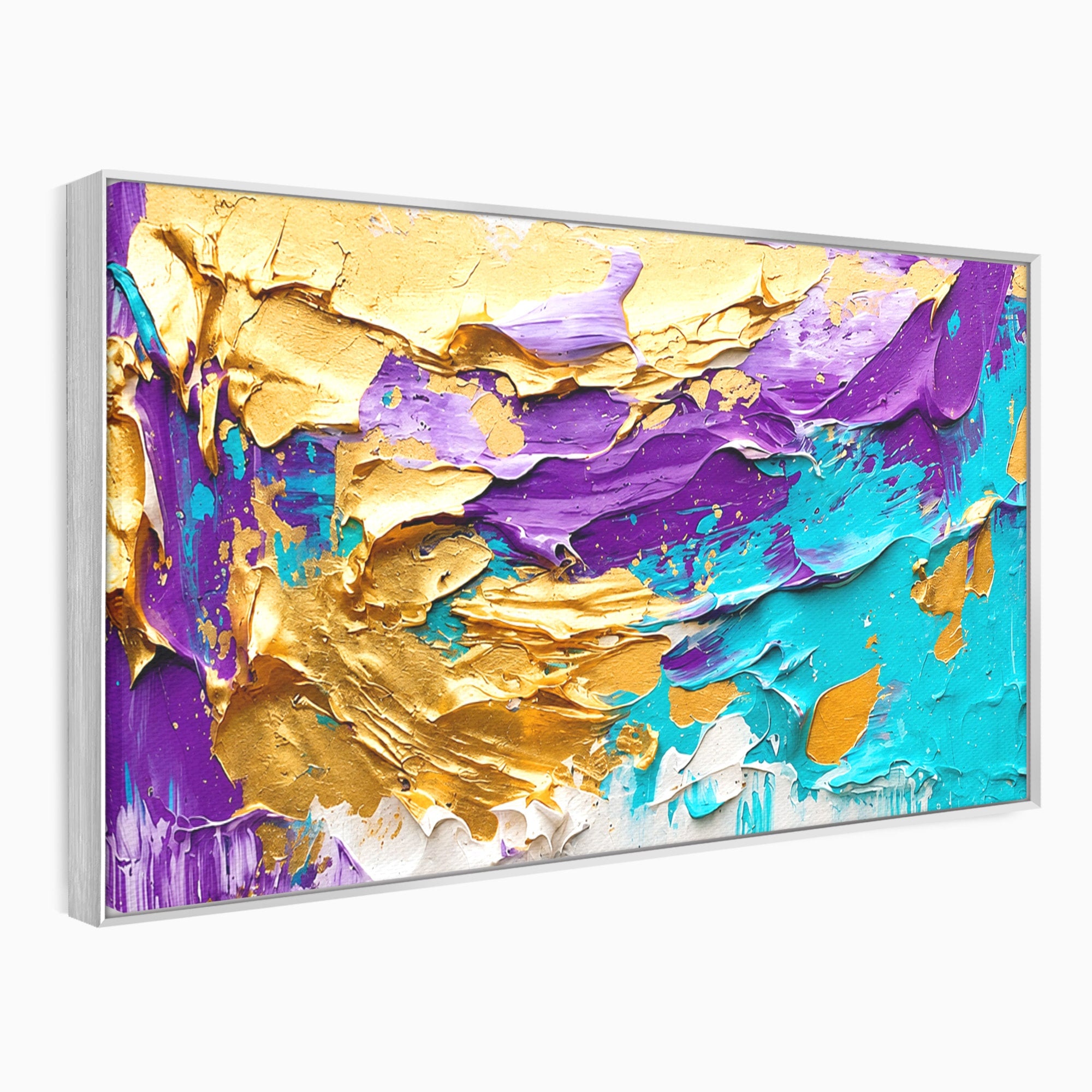 Tablou Canvas Premium LuxCanva® C1342, Abstractie Aurie, Abstract, Arta, Modern, Textura, Birou, Culori Vibrante