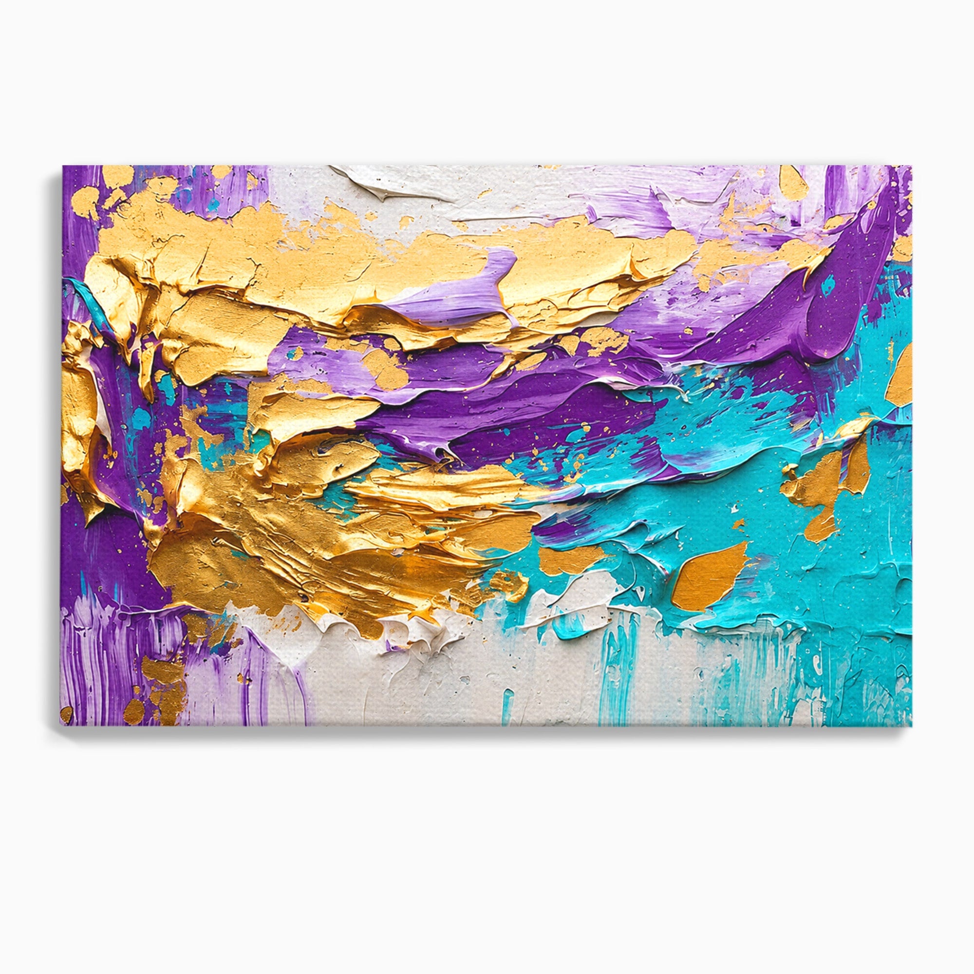 Tablou Canvas Premium LuxCanva® C1342, Abstractie Aurie, Abstract, Arta, Modern, Textura, Birou, Culori Vibrante