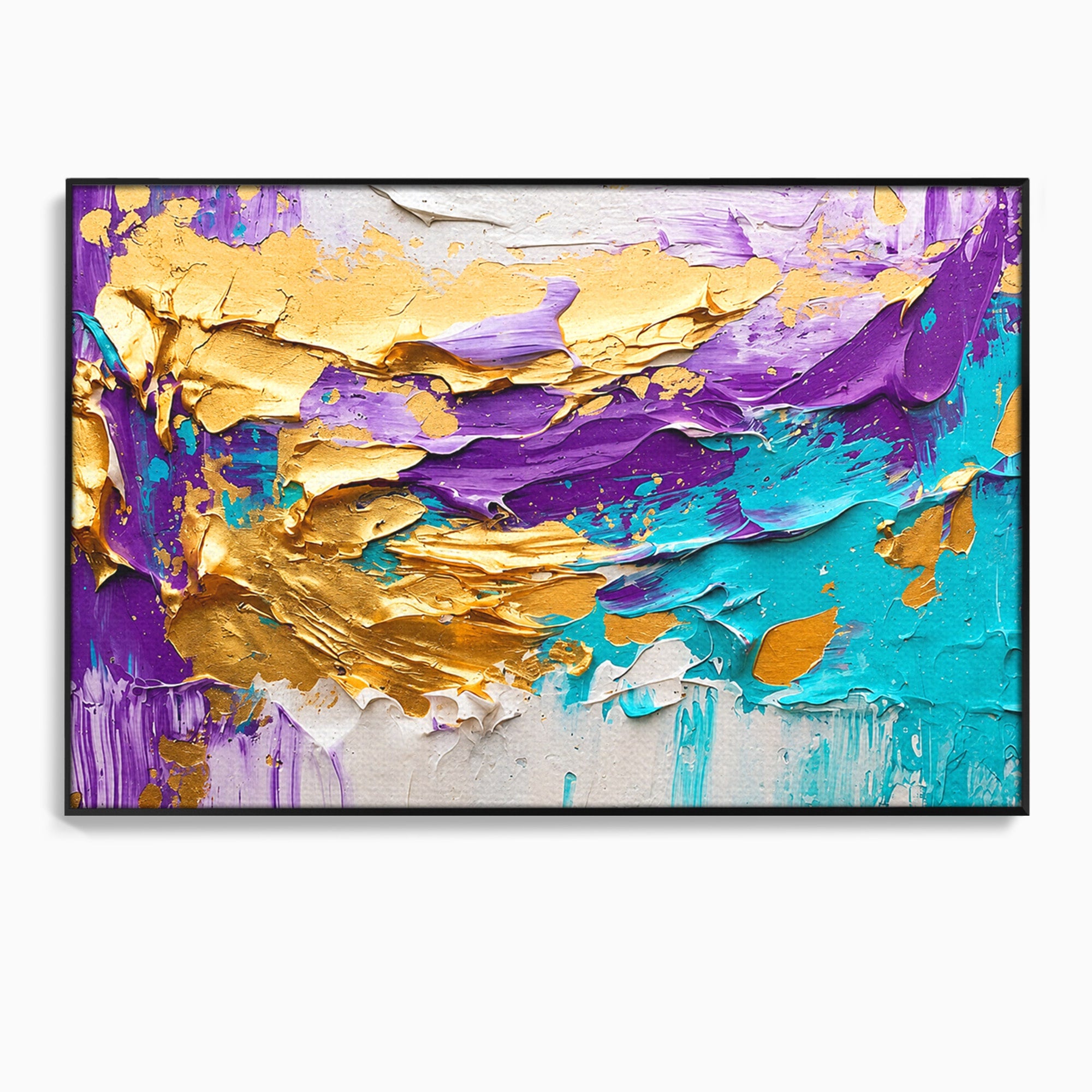Tablou Canvas Premium LuxCanva® C1342, Abstractie Aurie, Abstract, Arta, Modern, Textura, Birou, Culori Vibrante