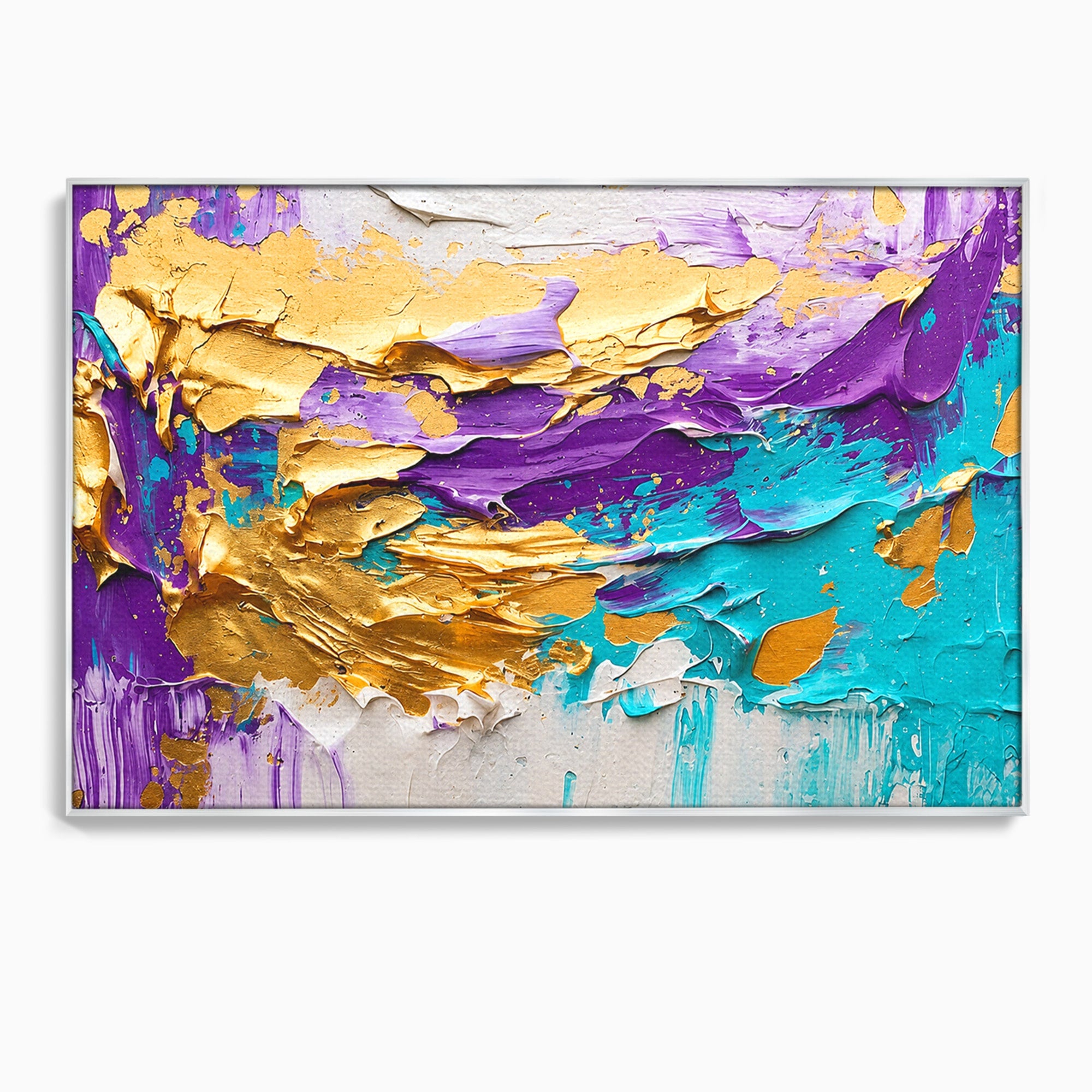 Tablou Canvas Premium LuxCanva® C1342, Abstractie Aurie, Abstract, Arta, Modern, Textura, Birou, Culori Vibrante