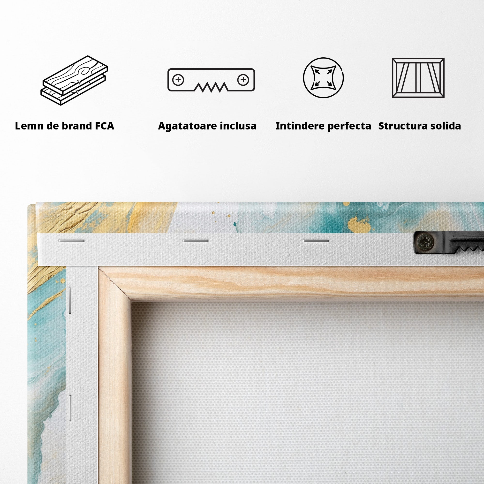 Tablou Canvas Premium LuxCanva® C1343, Flux De Aur, Abstract, Arta, Modern, Eleganta, Living, Birou, Culori Vibrante